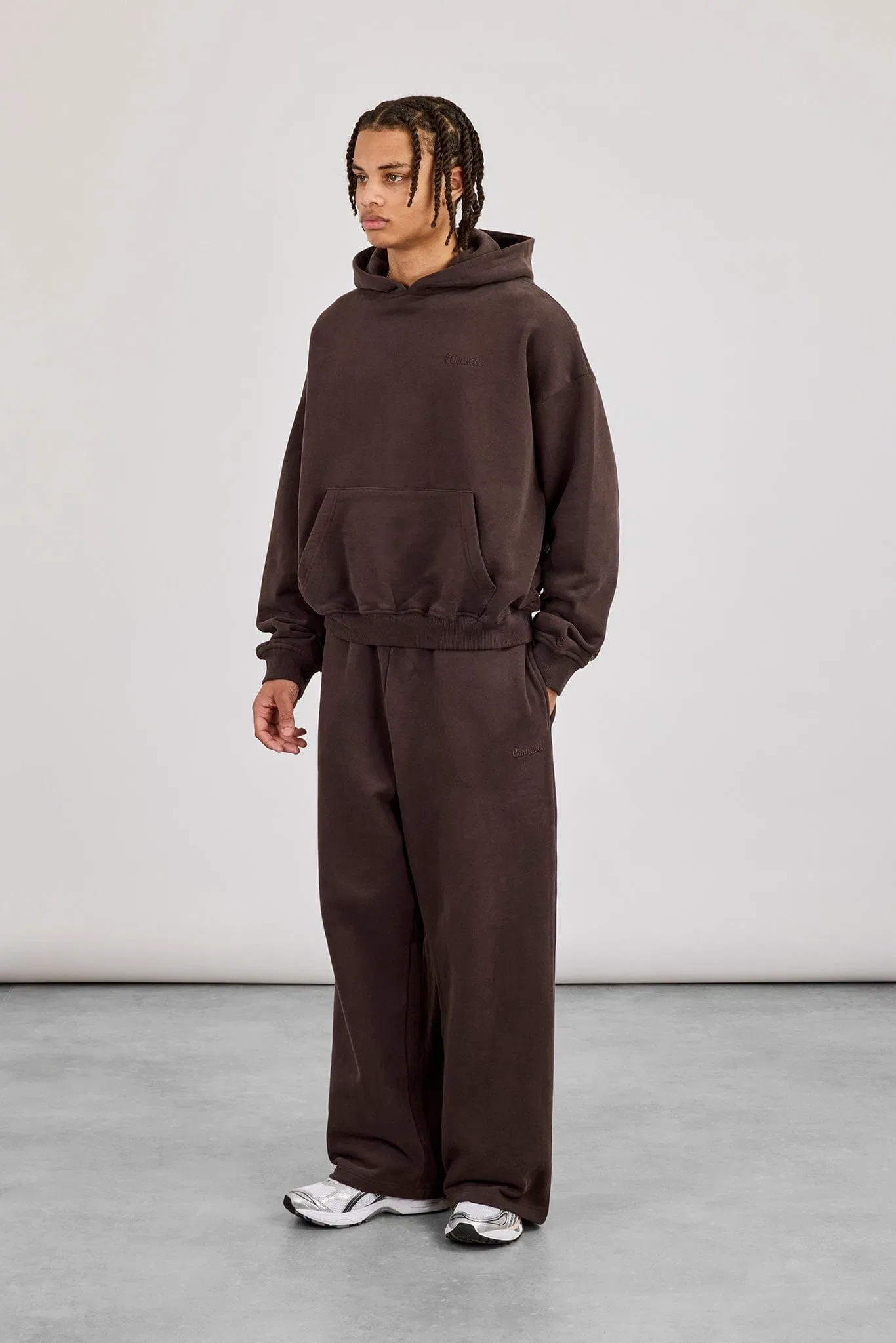 Cernucci Mens Boxy Hoodie - Coffee