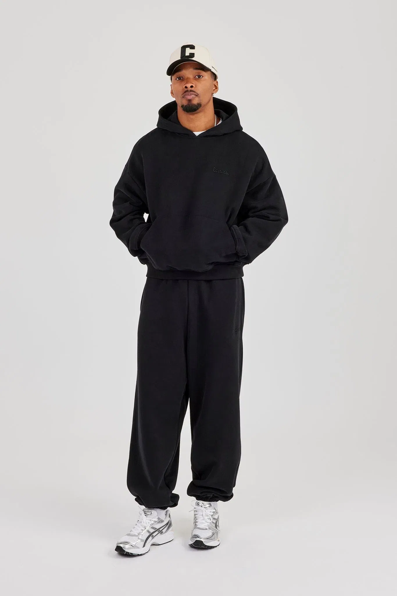 Cernucci Mens Boxy Hoodie - Black