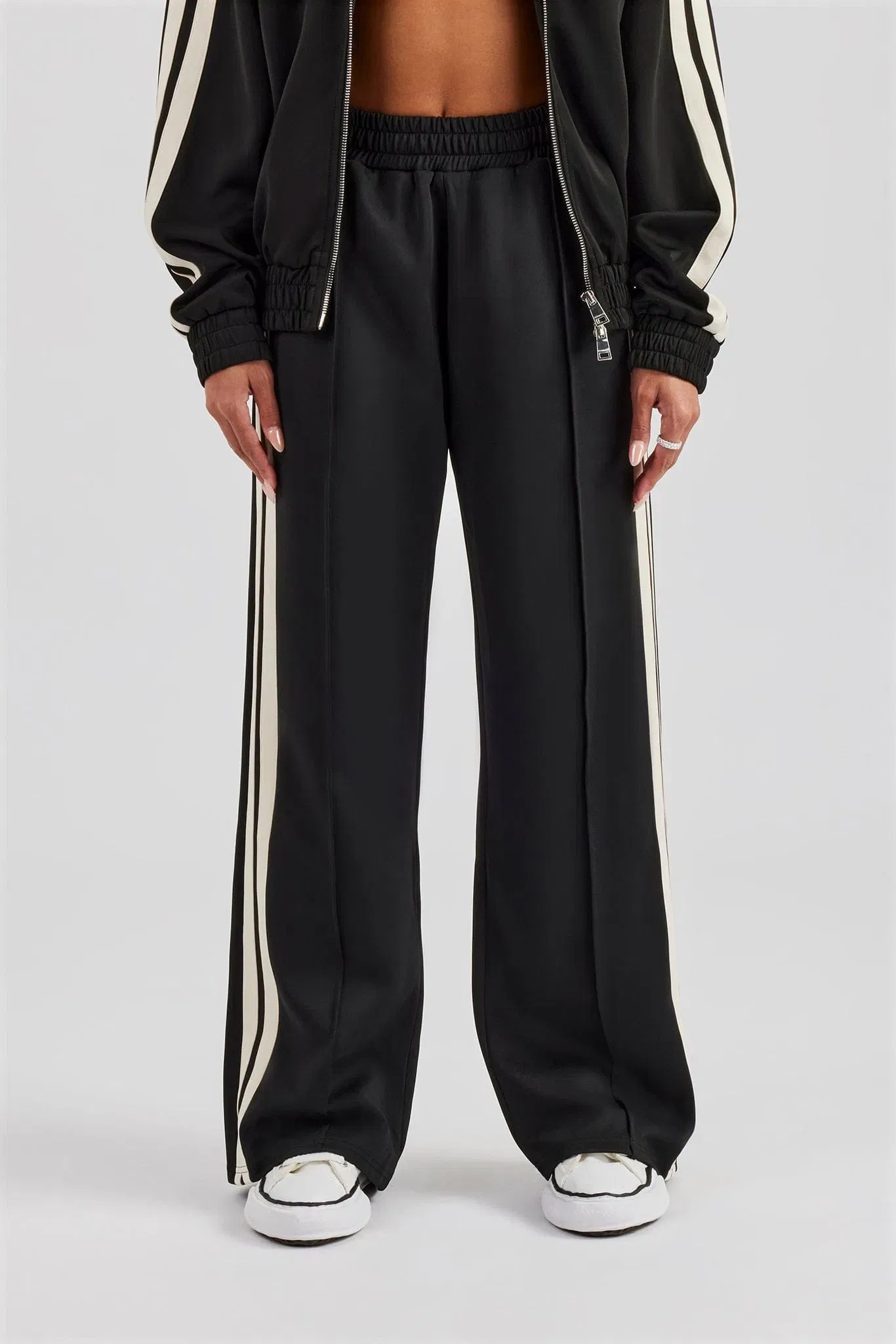 Cernucci Taping Wide Leg Track Pant - Black