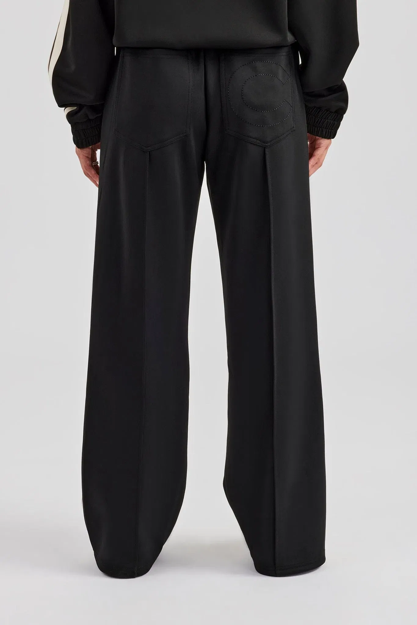 Cernucci Taping Wide Leg Track Pant - Black