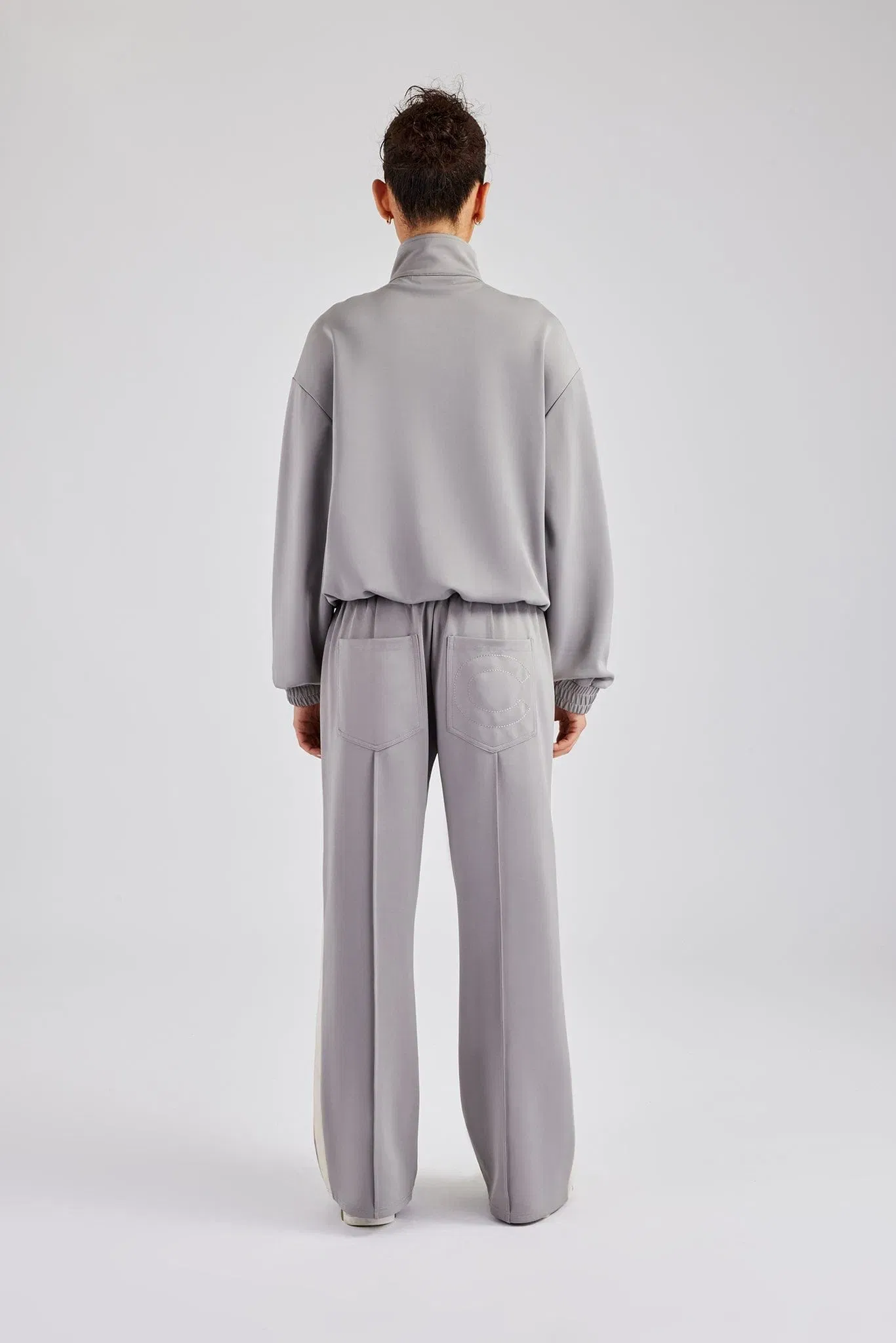 Cernucci Taping Wide Leg Track Pant - Grey