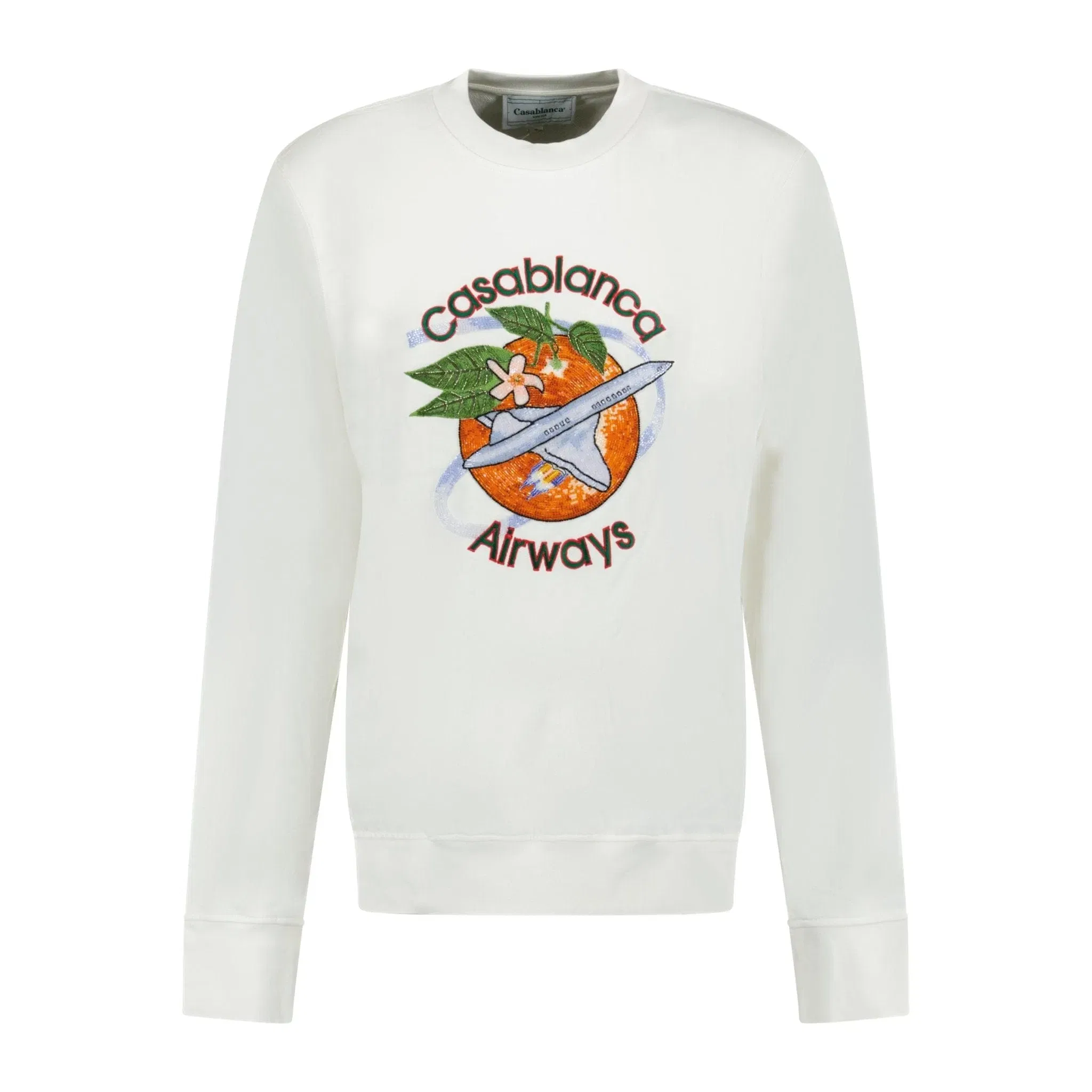Casablanca Orbite Autour De L'Orange Beaded Sweatshirt White