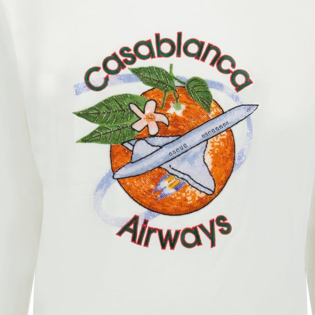 Casablanca Orbite Autour De L'Orange Beaded Sweatshirt White