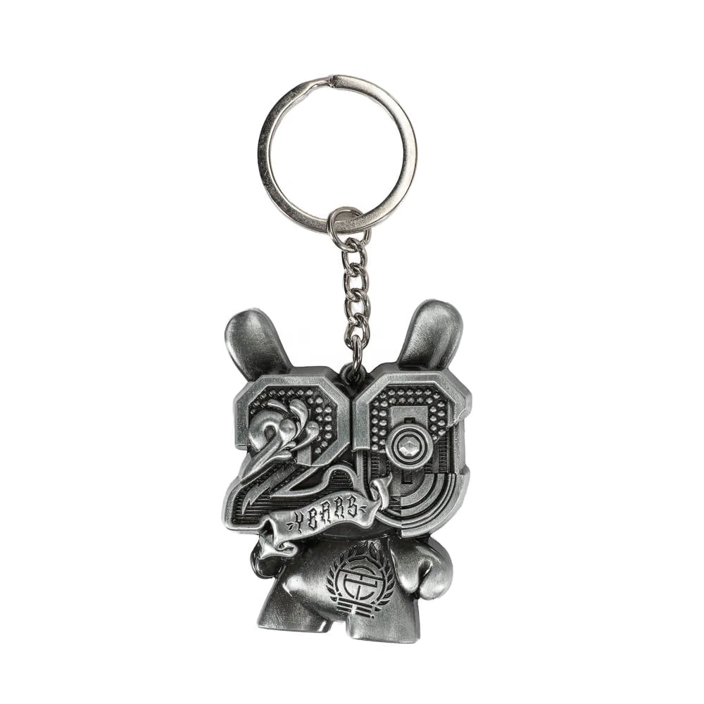 Tristan Eaton 20th Anniversary Solid Metal Dunny Keychain - “Silverchrome” by Tristan Eaton (Limited Edition of 200)