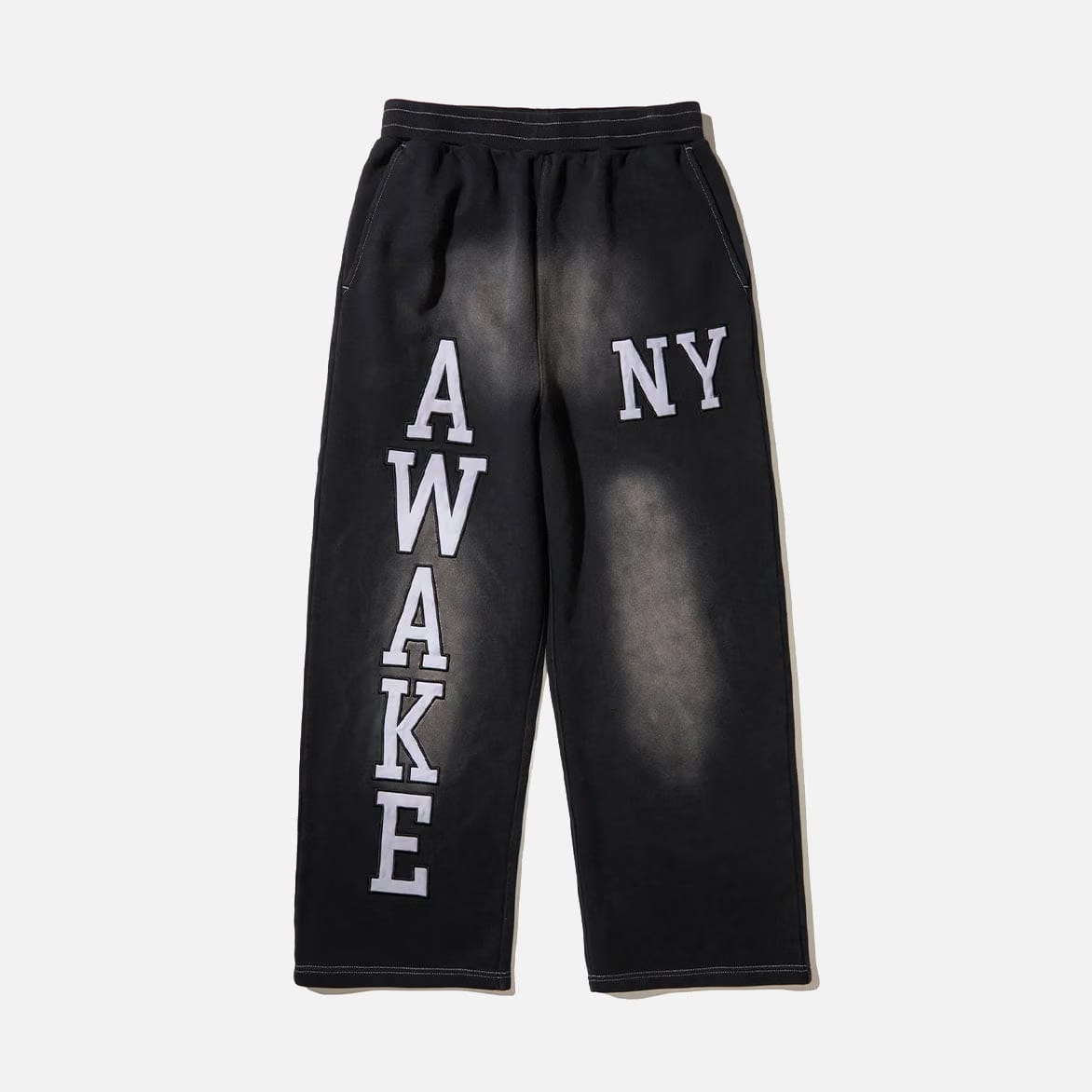 Awake NY COLLEGIATE OPEN HEM SWEATPANT - BLACK