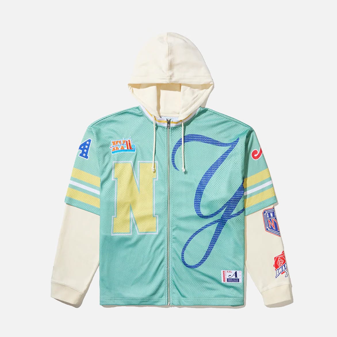 Awake NY HEADCRACK CHAMPS JERSEY ZIP HODDIE - GREEN