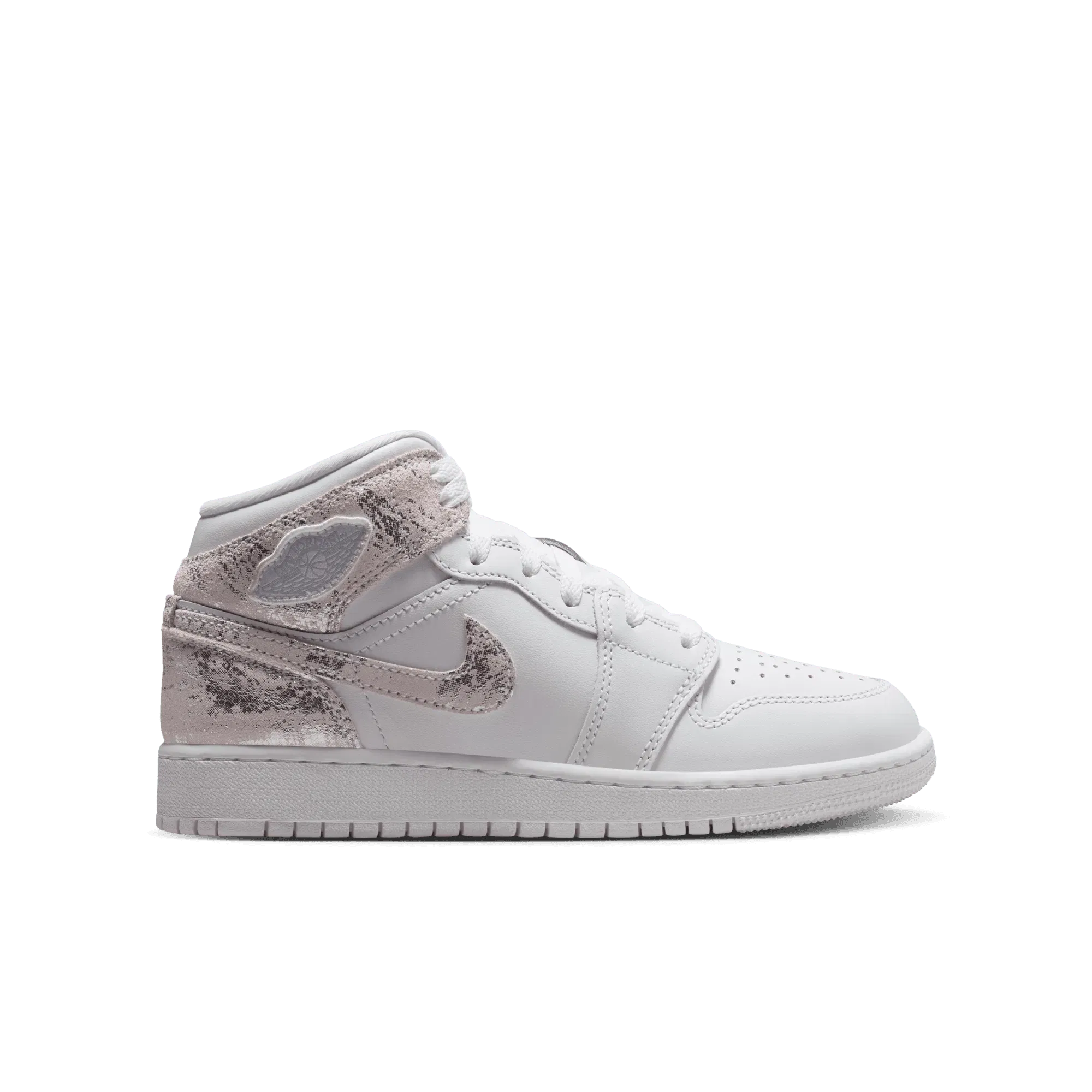 AIR JORDAN 1 MID SE (GS) - WHITE / FIELD SILVER