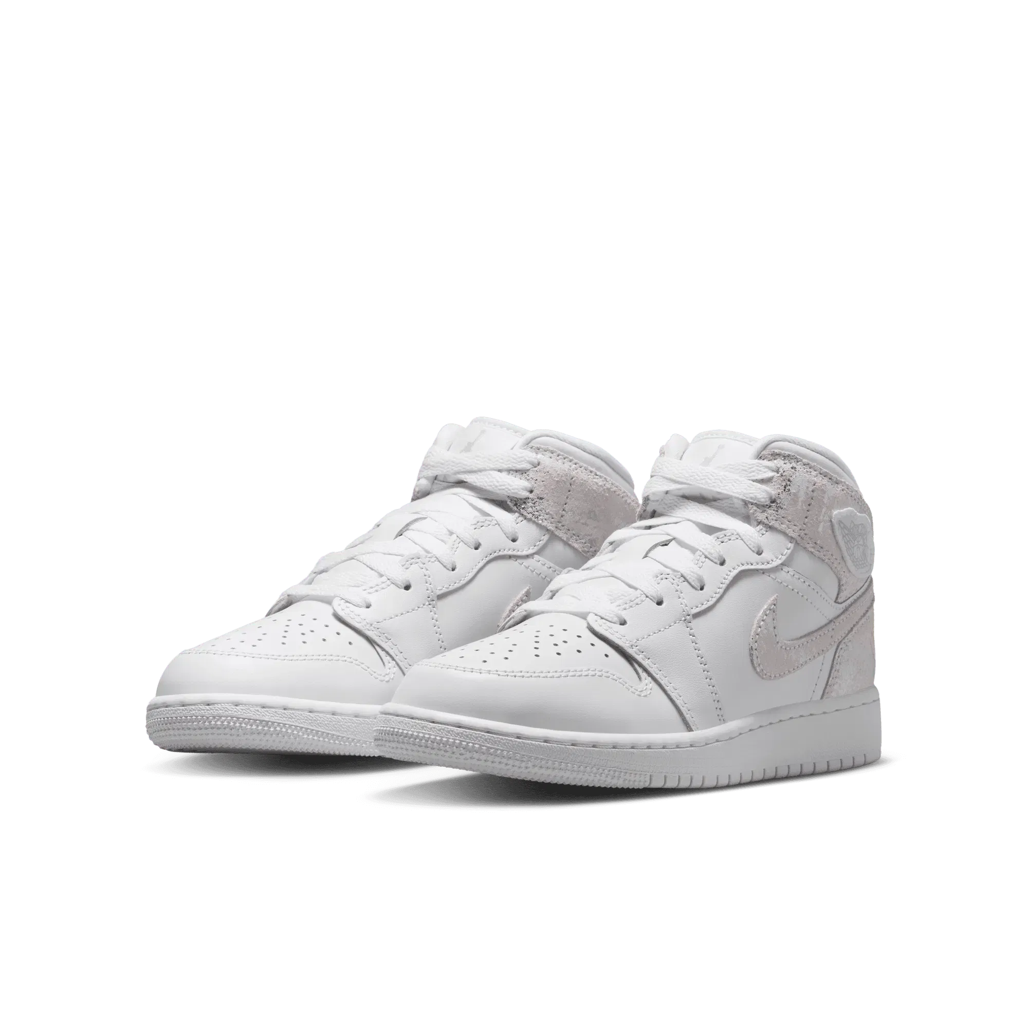 AIR JORDAN 1 MID SE (GS) - WHITE / FIELD SILVER