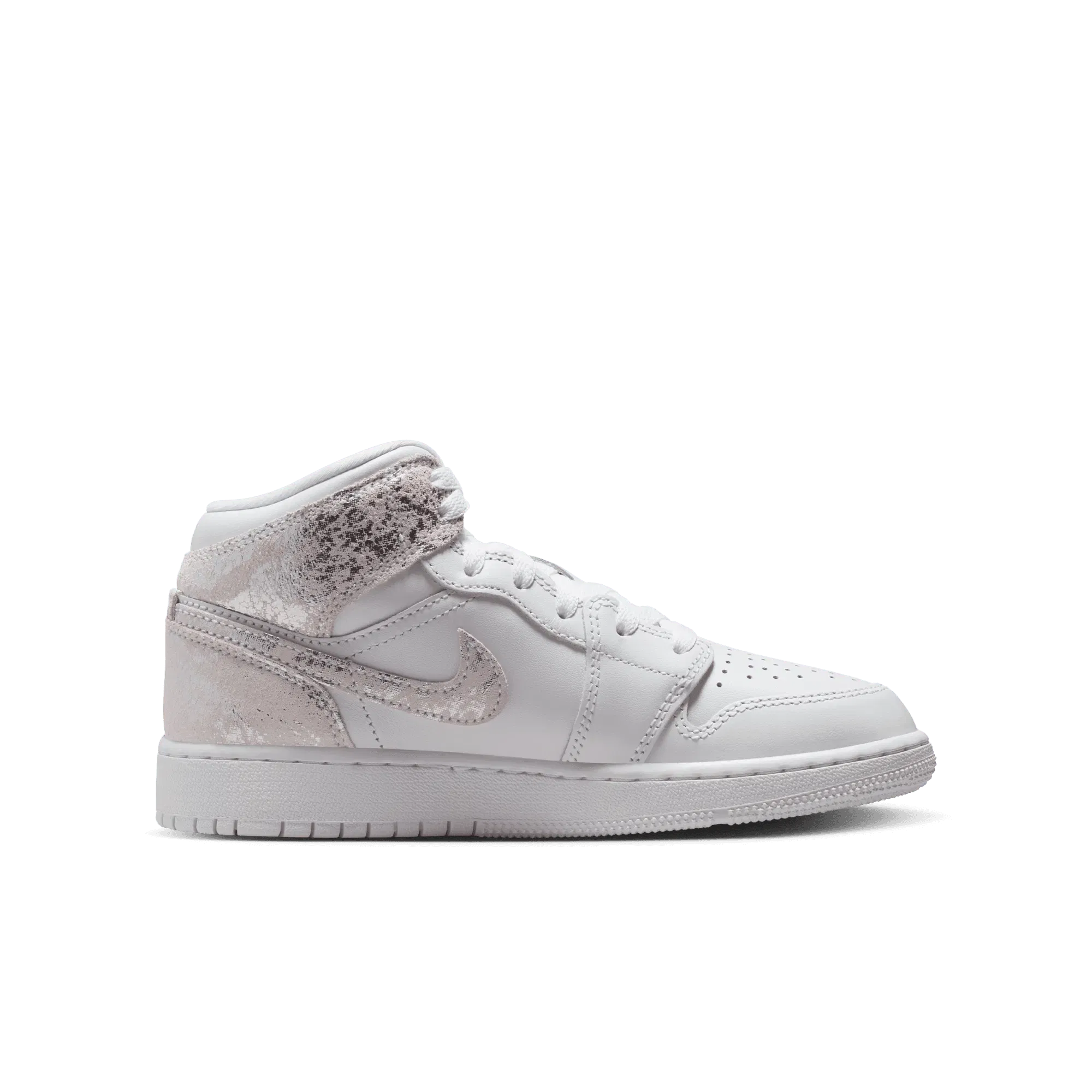 AIR JORDAN 1 MID SE (GS) - WHITE / FIELD SILVER