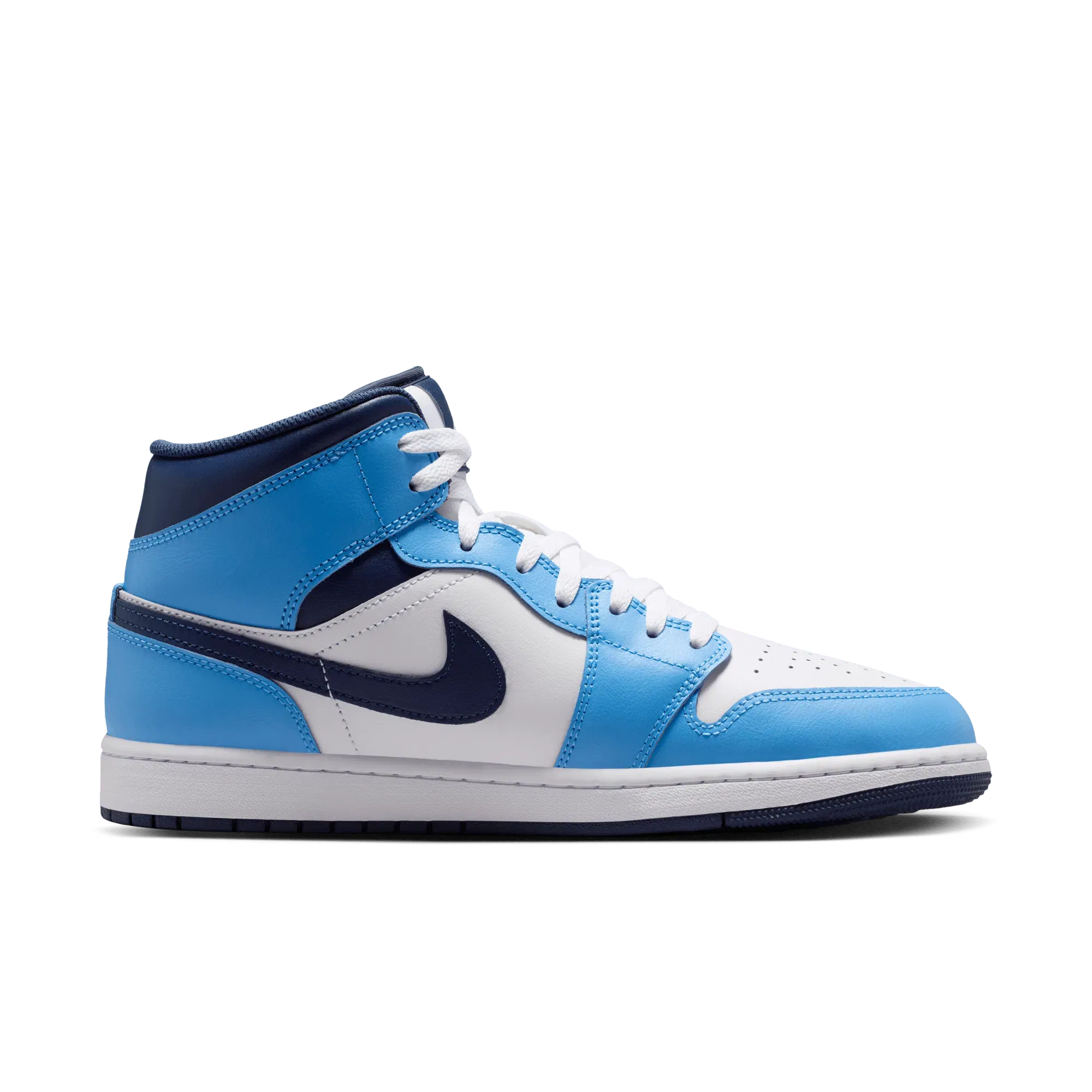 AIR JORDAN 1 MID - UNIVERSITY BLUE / WHITE / MIDNIGHT NAVY