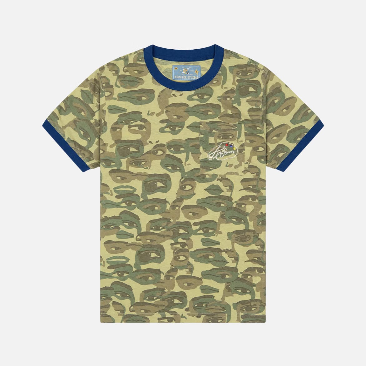 KidSuper FACE CAMO S/S TEE - HEAVY WASH
