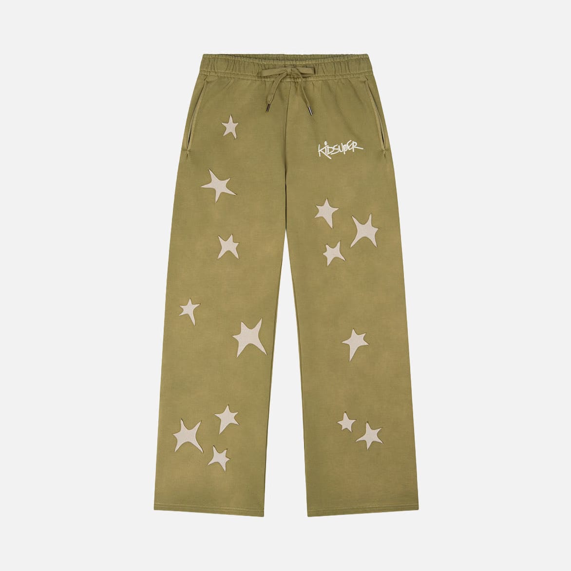 KidSuper STARS PATCHWORK SWEATPANT - GREEN