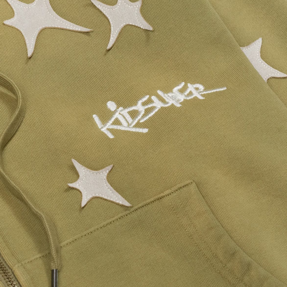 KidSuper STARS PATCHWORK WASHED HOODIE - GREEN