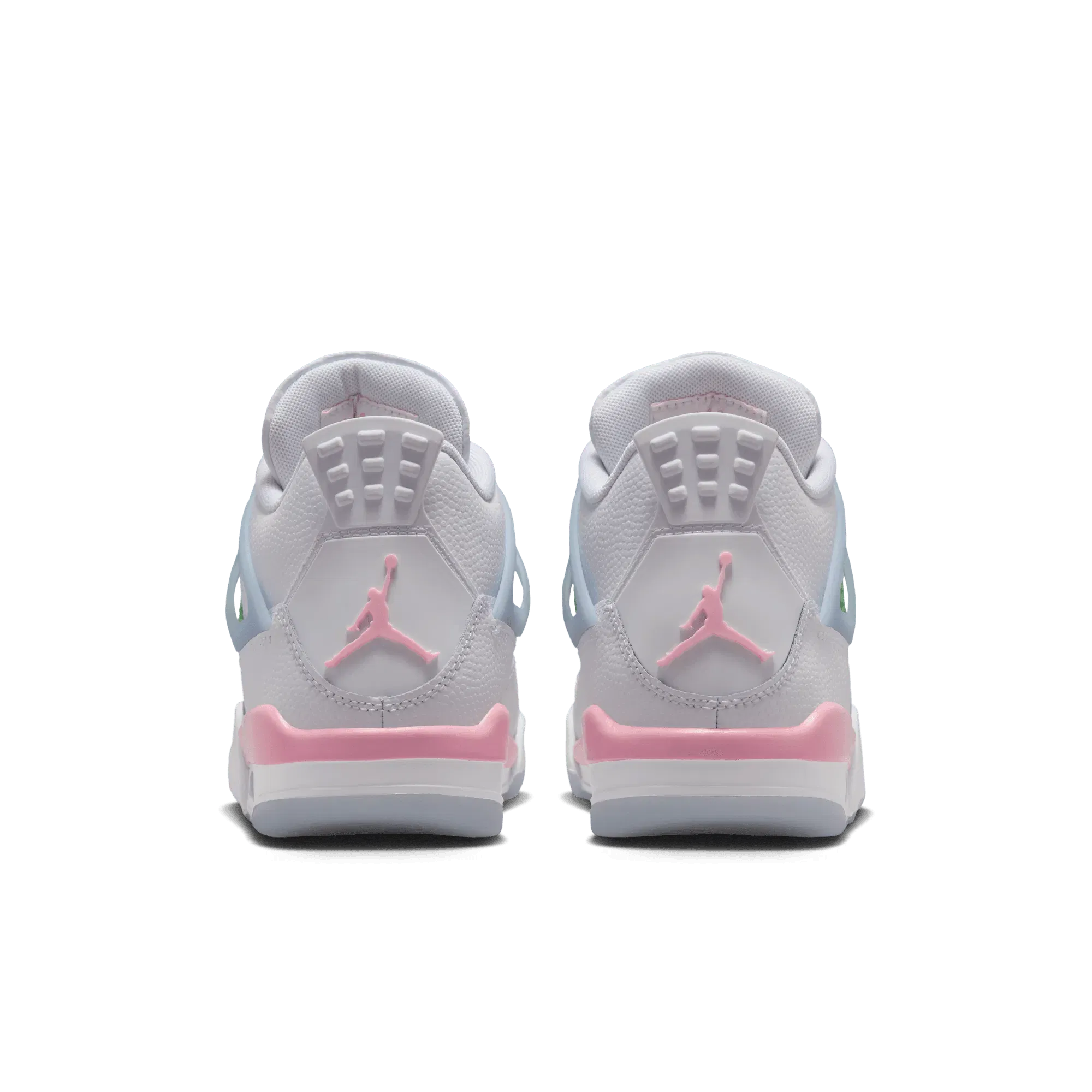AIR JORDAN 4 RETRO (GS) - WHITE / MEDIUM SOFT PINK / VAPOR GREEN