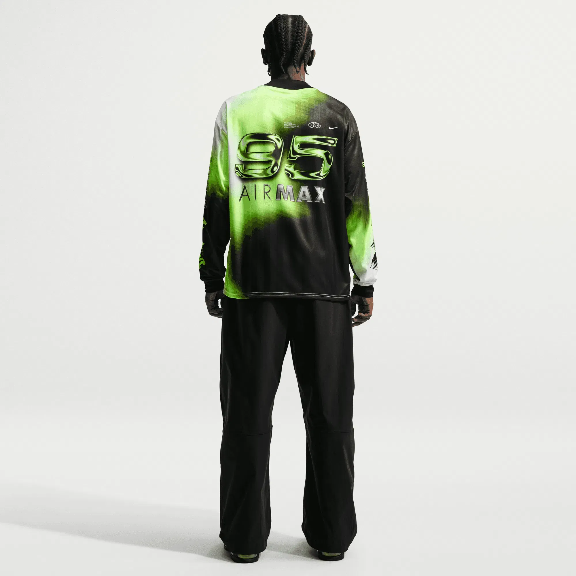 Nike AIR MAX 95 L/S MOTO JERSEY - VOLT / BLACK