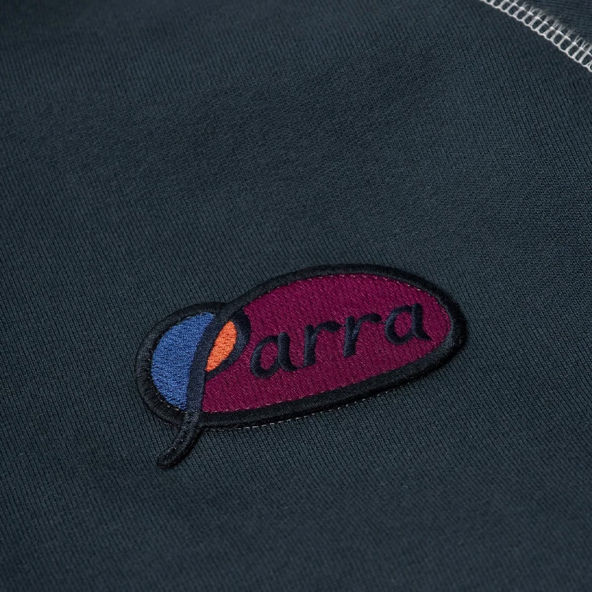 BY PARRA CIRCLED SCRIPT LOGO HOODED SWEATSHIRT - BLUE
