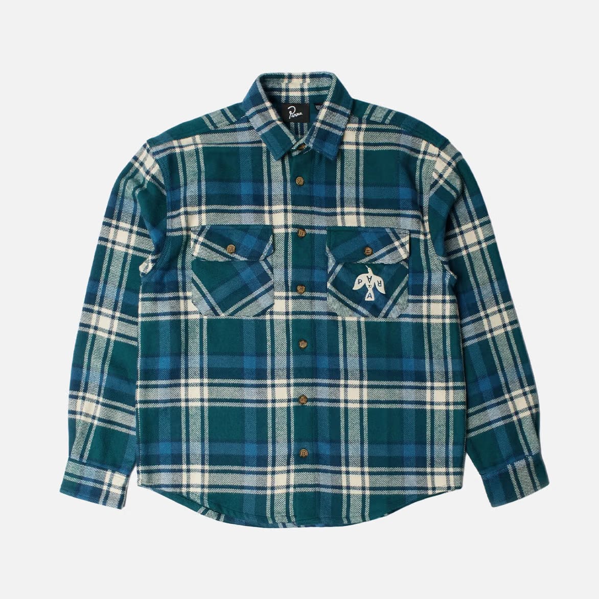 BY PARRA CROW FLANNEL SHIRT - PINE GREEN