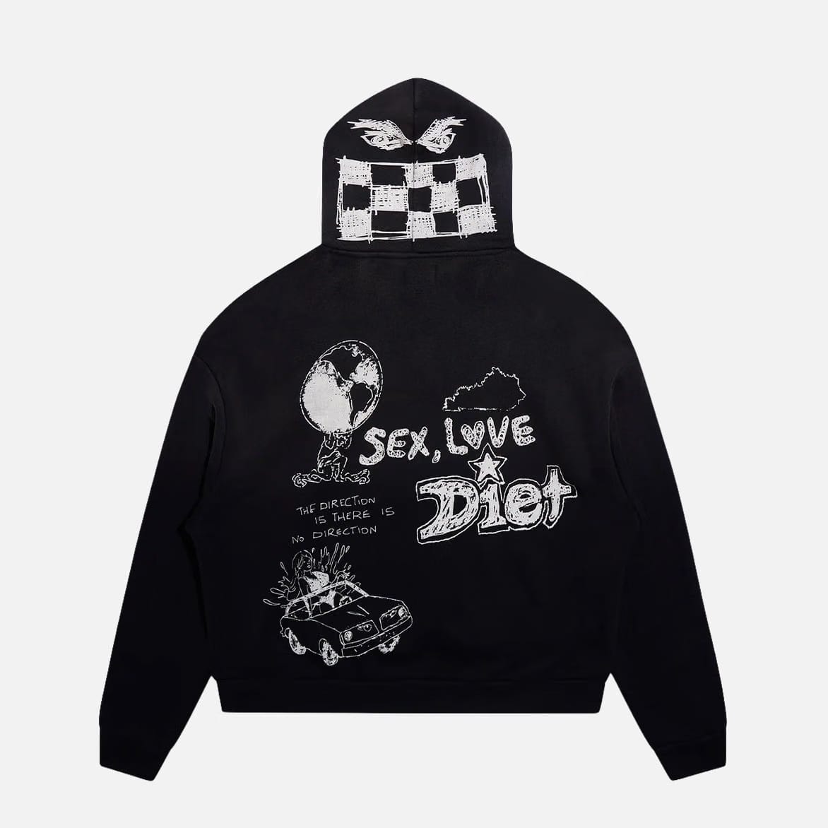DIET STARTS MONDAY DOODLE HOODIE - VINTAGE BLACK