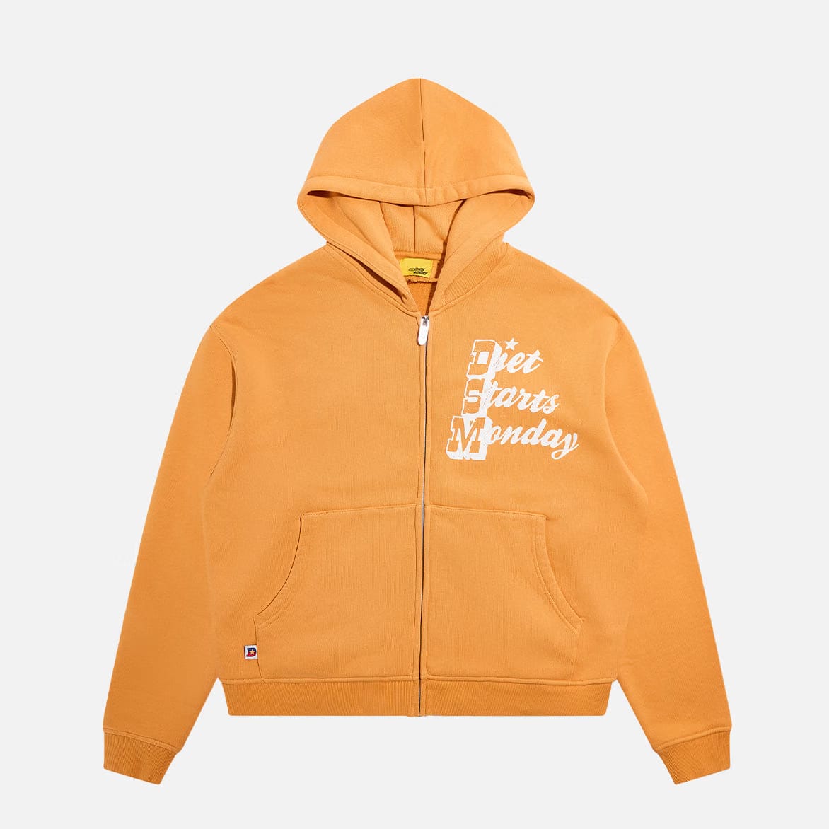 DIET STARTS MONDAY STAR FULL-ZIP HOODIE - MUSTARD