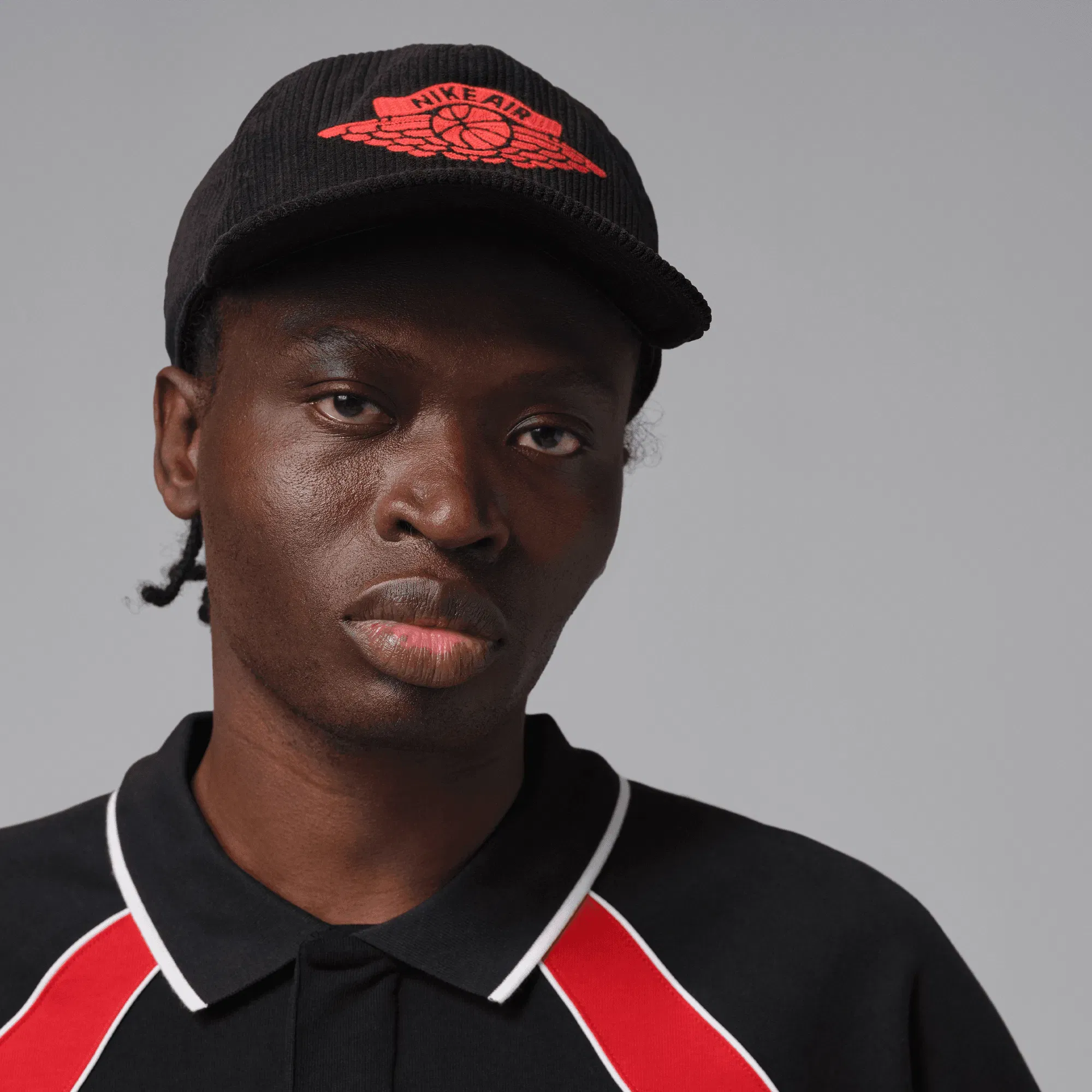 Air Jordan JORDAN FLIGHT CLUB POLO JERSEY - BLACK / UNIVERSITY RED