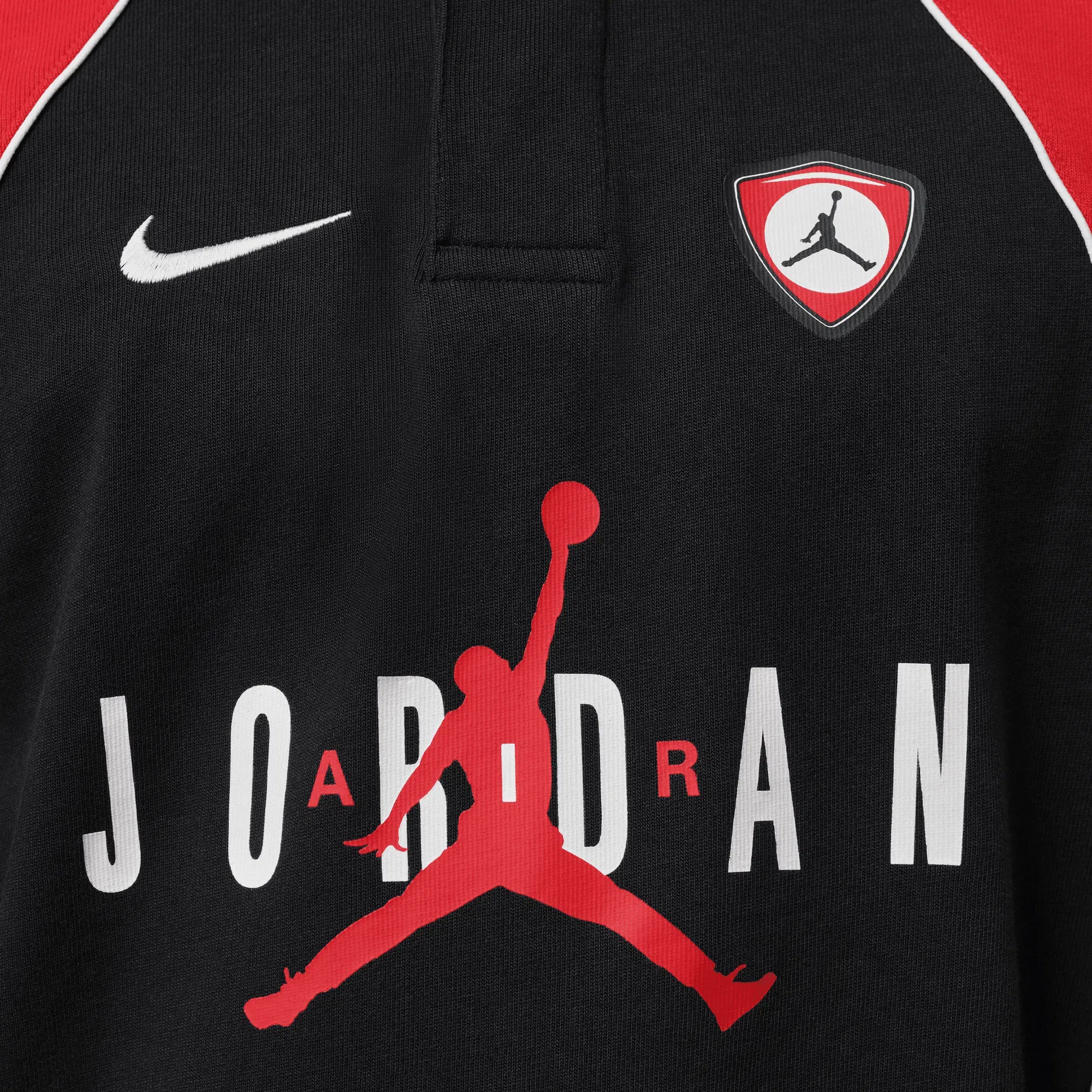 Air Jordan JORDAN FLIGHT CLUB POLO JERSEY - BLACK / UNIVERSITY RED