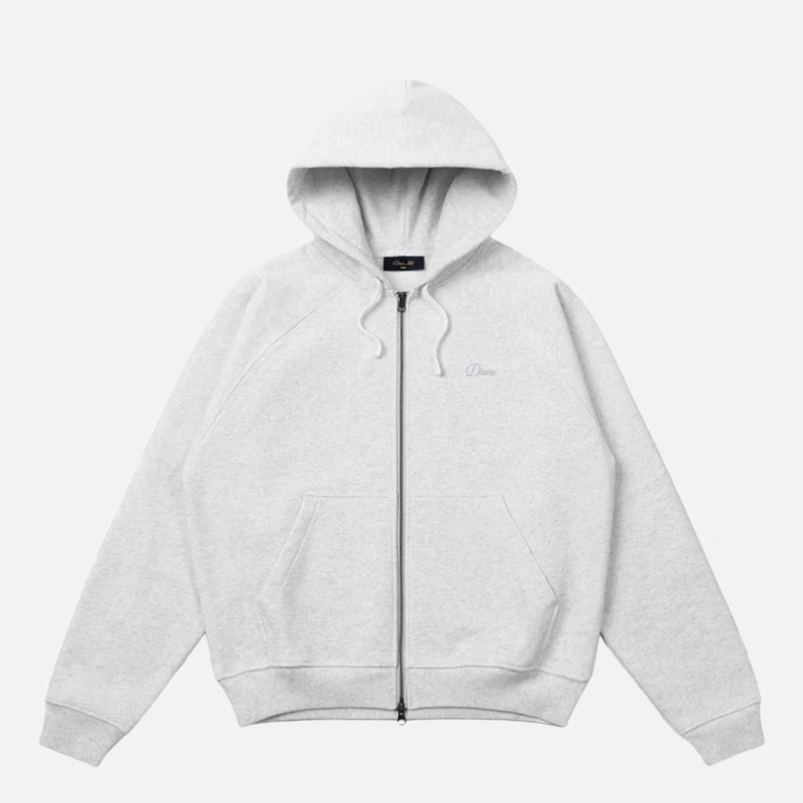 Dime CURSIVE SMALL LOGO ZIP HOODIE - ASH