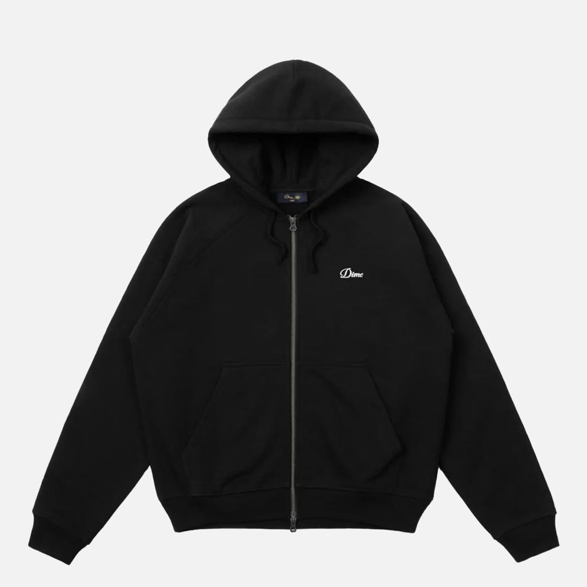 Dime CURSIVE SMALL LOGO ZIP HOODIE - BLACK