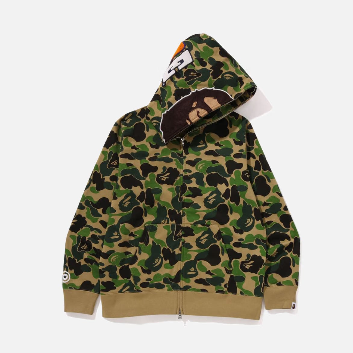 BAPE ABC CAMO 2ND APE FULL ZIP HOODIE - GREEN