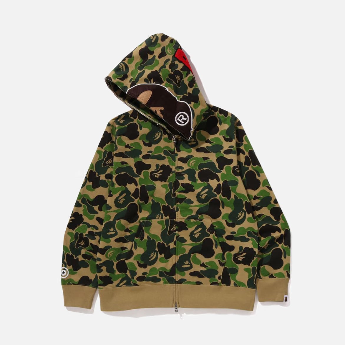 BAPE ABC CAMO 2ND APE FULL ZIP HOODIE - GREEN