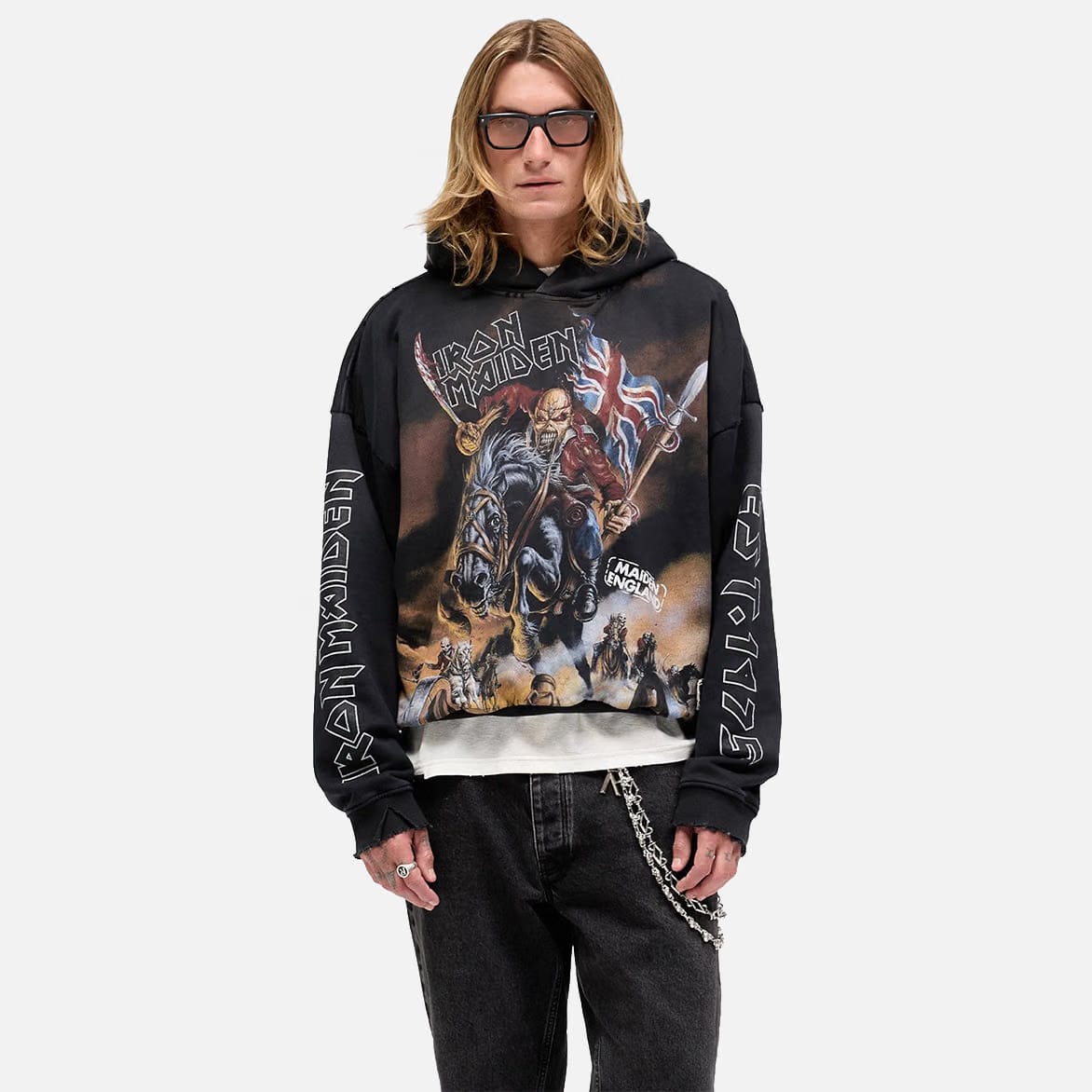 Represent IRON MAIDEN X REPRESENT STEED HOODIE - STAINED BLACK