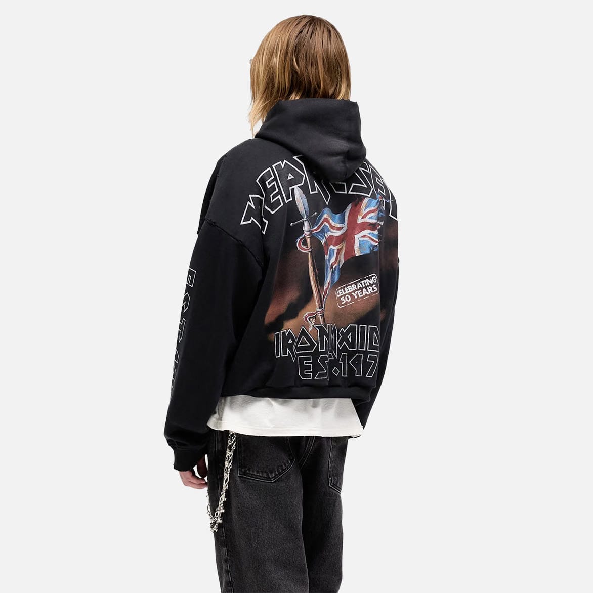 Represent IRON MAIDEN X REPRESENT STEED HOODIE - STAINED BLACK