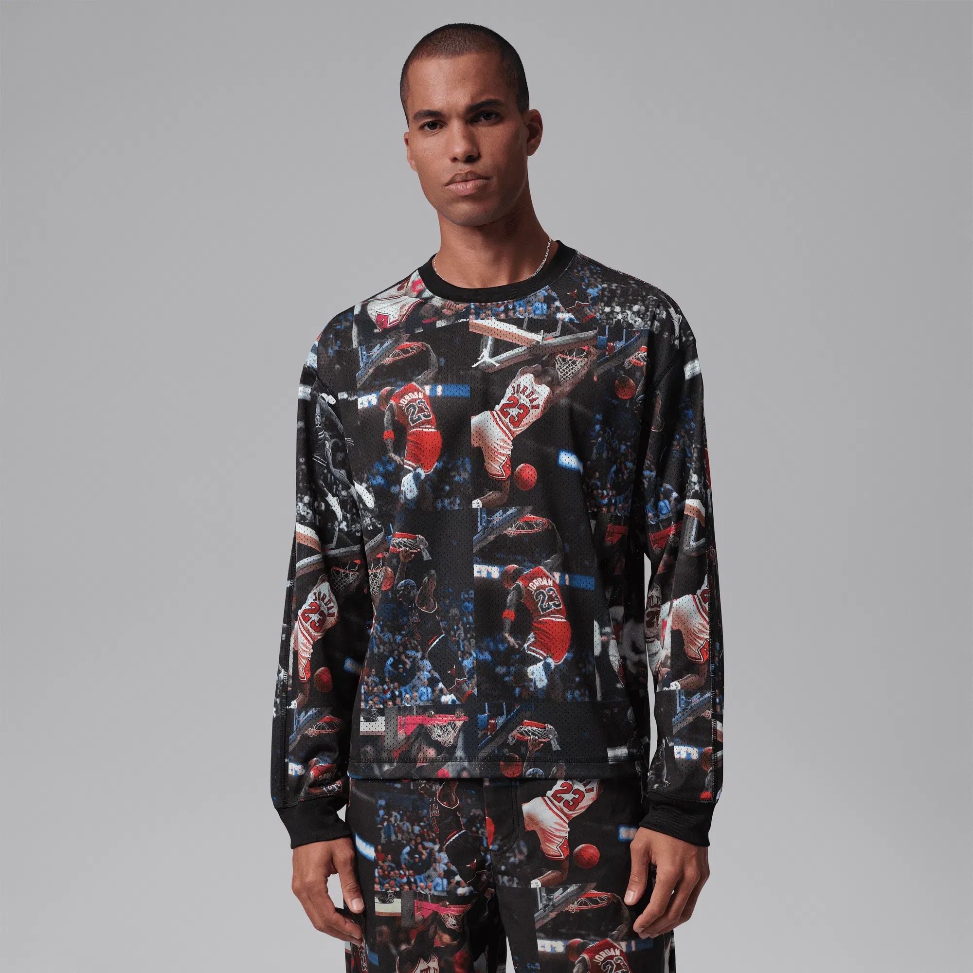 Air Jordan JORDAN FLIGHT PRINTED L/S JERSEY - BLACK / MULTI