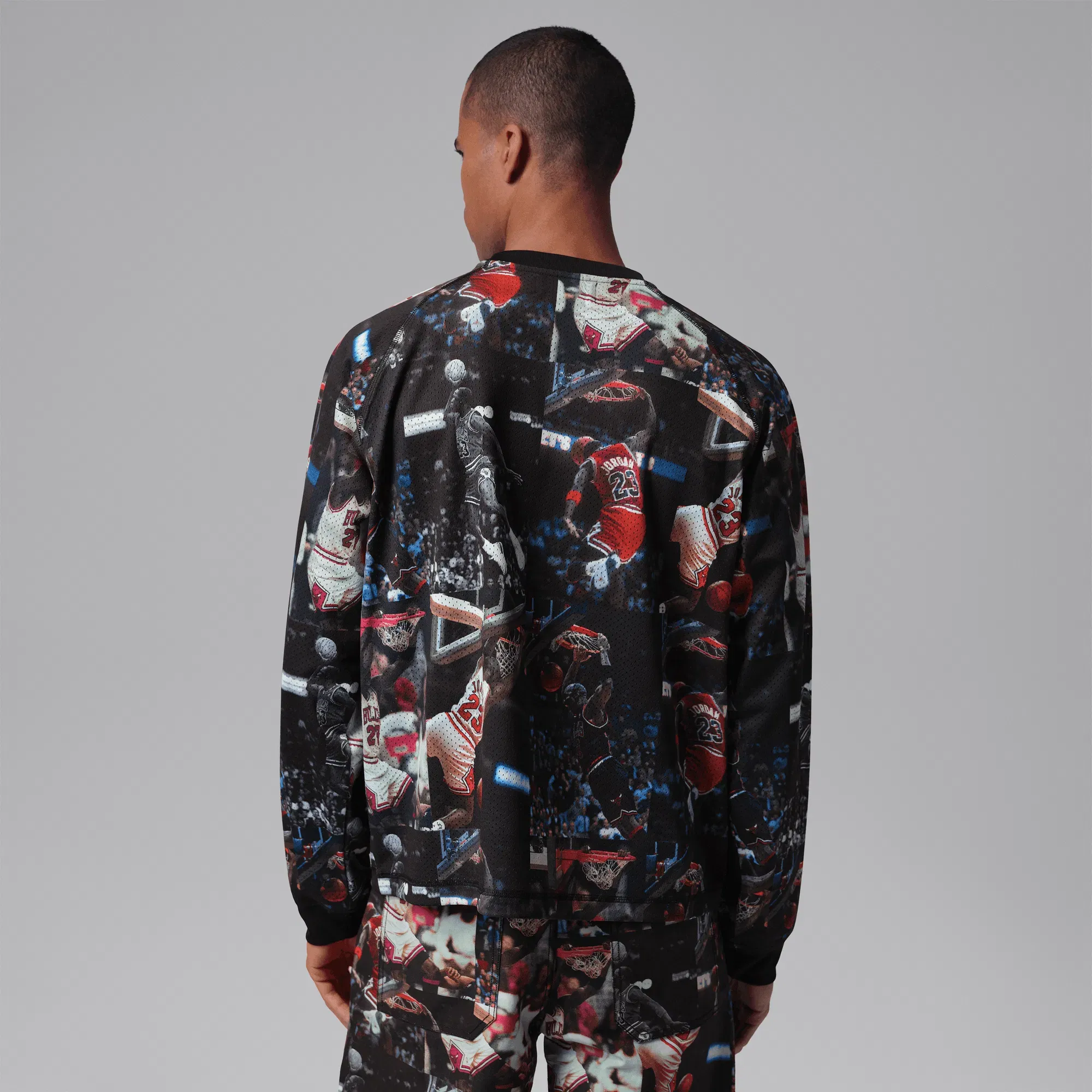 Air Jordan JORDAN FLIGHT PRINTED L/S JERSEY - BLACK / MULTI