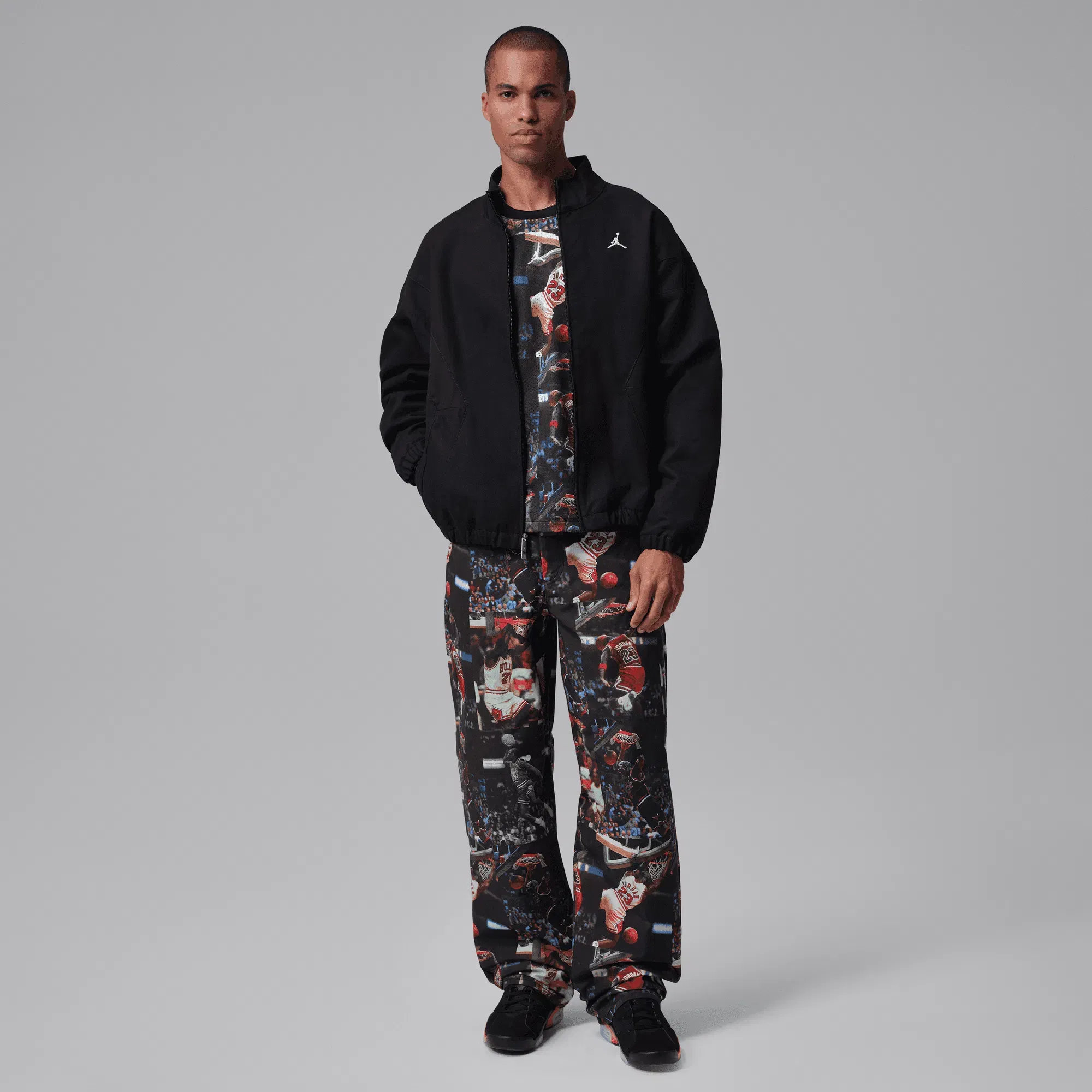 Air Jordan JORDAN FLIGHT PRINTED L/S JERSEY - BLACK / MULTI