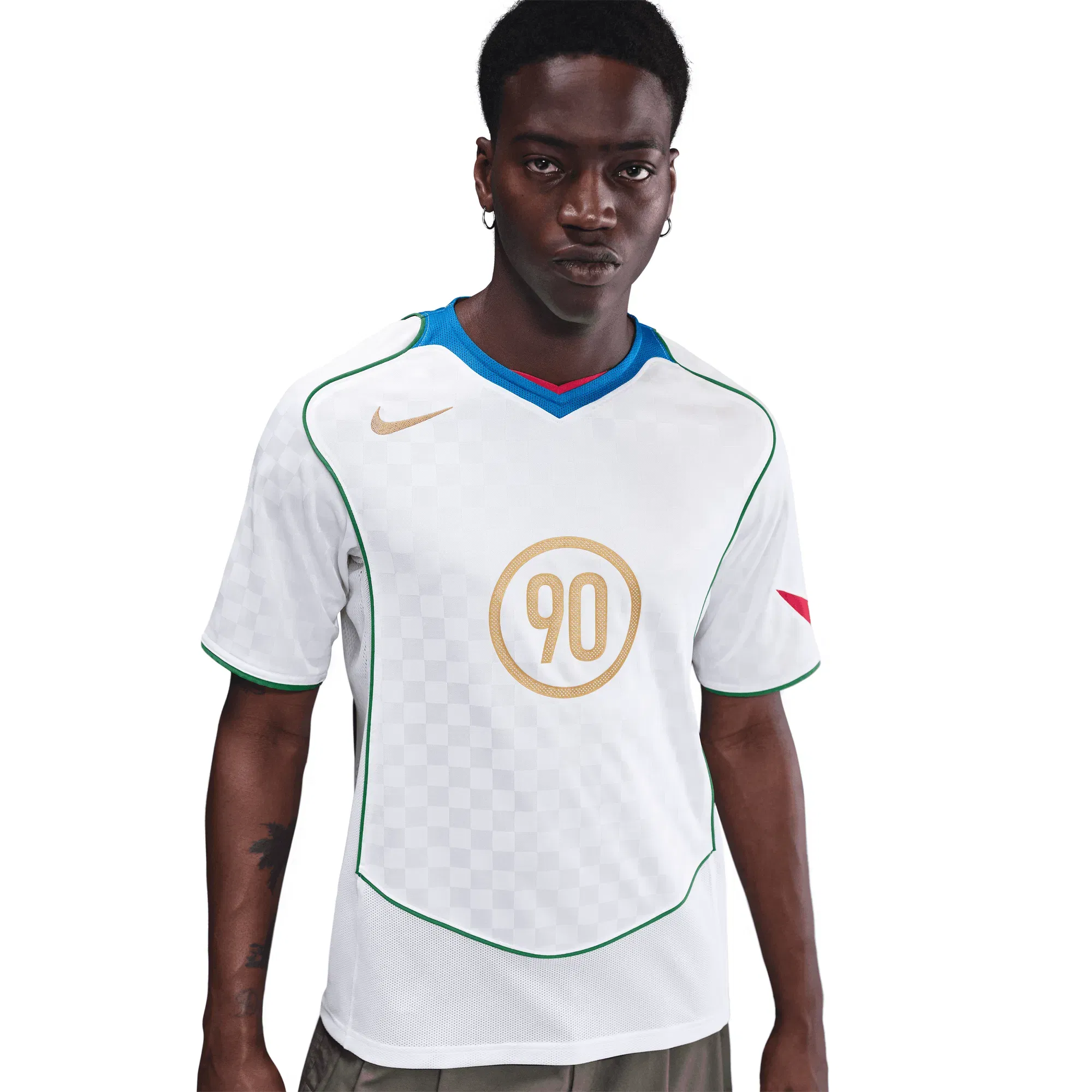 Nike TOTAL 90 DRI-FIT SOCCER JERSEY - WHITE / ITALY BLUE