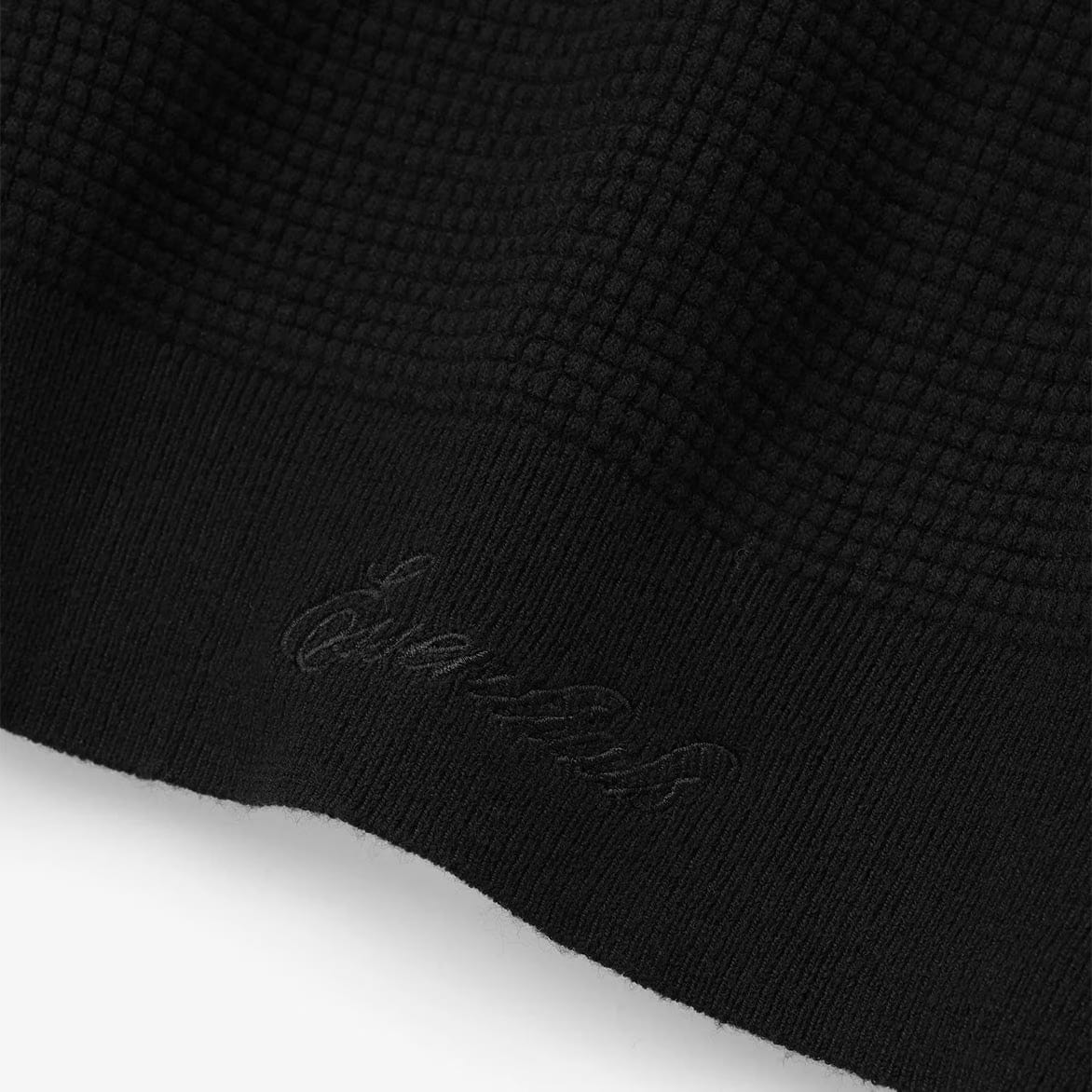 Fear of God Essentials SIGNATURE WAFFLE 90S CREWNECK SWEATER - VINTAGE BLACK