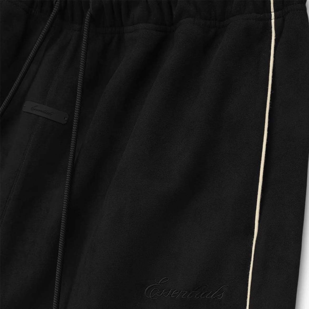 Fear of God Essentials Suede Fleece Signature Relaxed Pant - VINTAGE BLACK