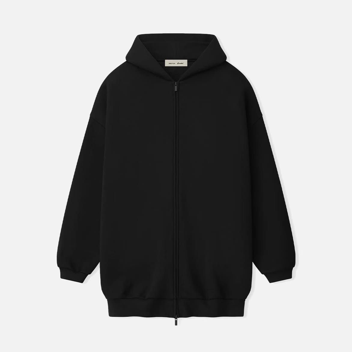 Fear of God Essentials PROPERTY LOUNGE LONG ZIP HOODIE - BLACK