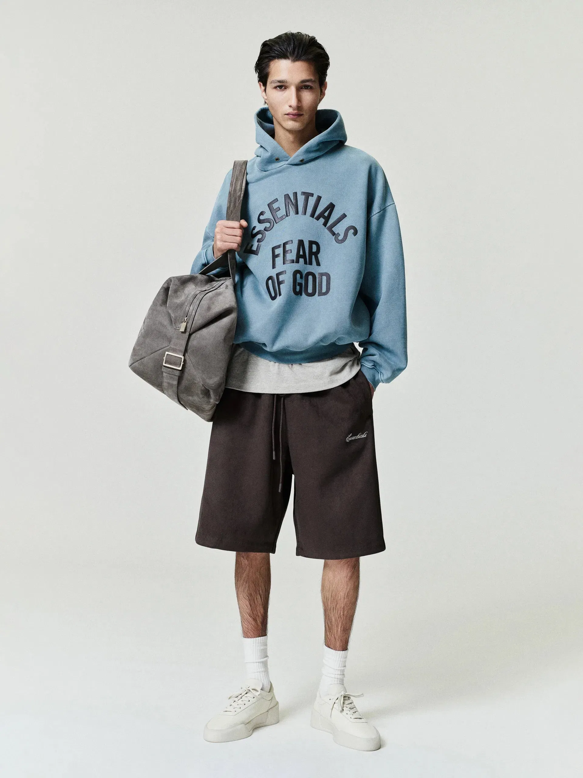 Fear of God Essentials CAMPUS 90S HOODIE - FADED COASTAL