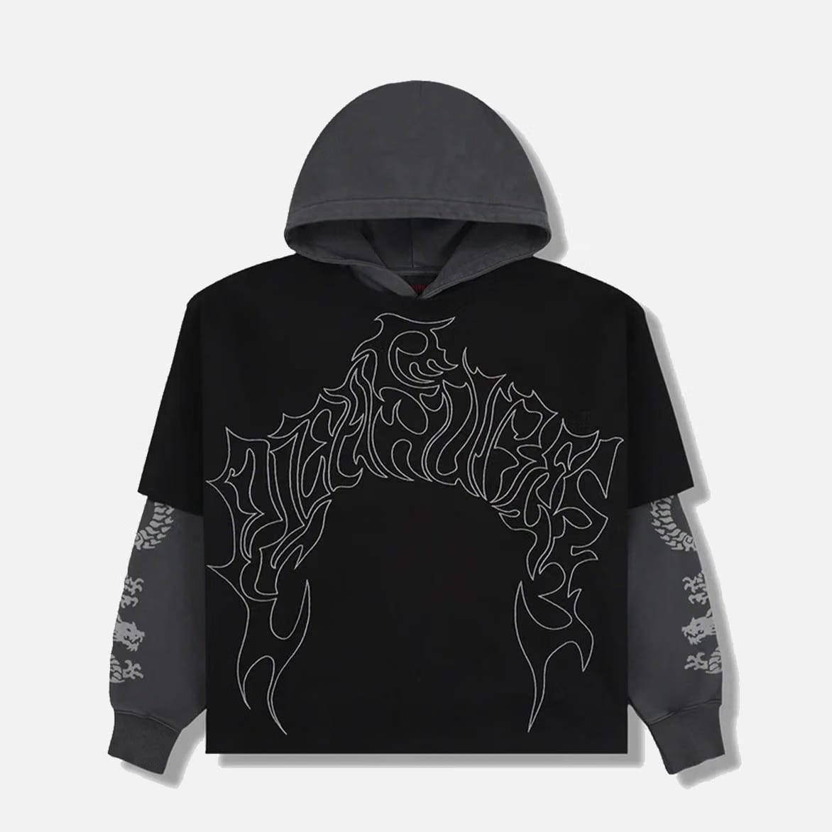 Pleasures DRAGON LAYERED HOODIE - BLACK