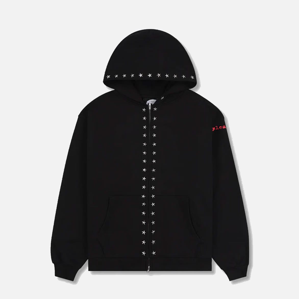 Pleasures ZERO STUDDED HOODIE - BLACK