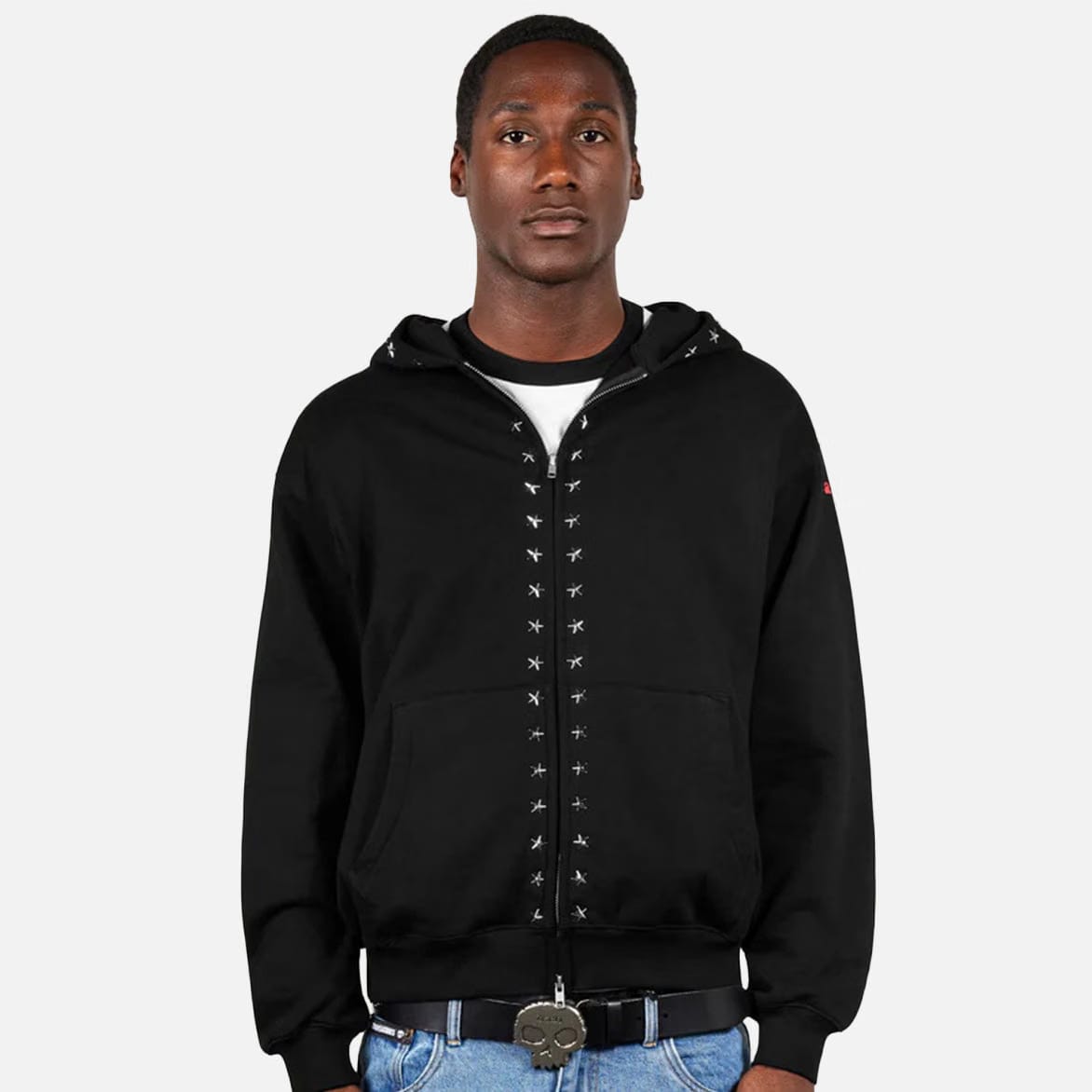 Pleasures ZERO STUDDED HOODIE - BLACK