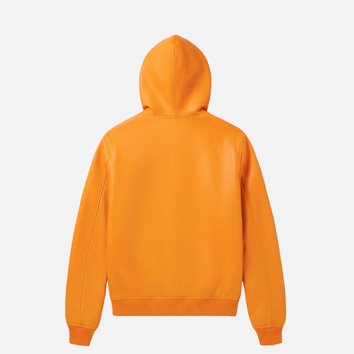 Avirex SCRIPT NAPPA LEATHER HOODIE - HAZARD ORANGE
