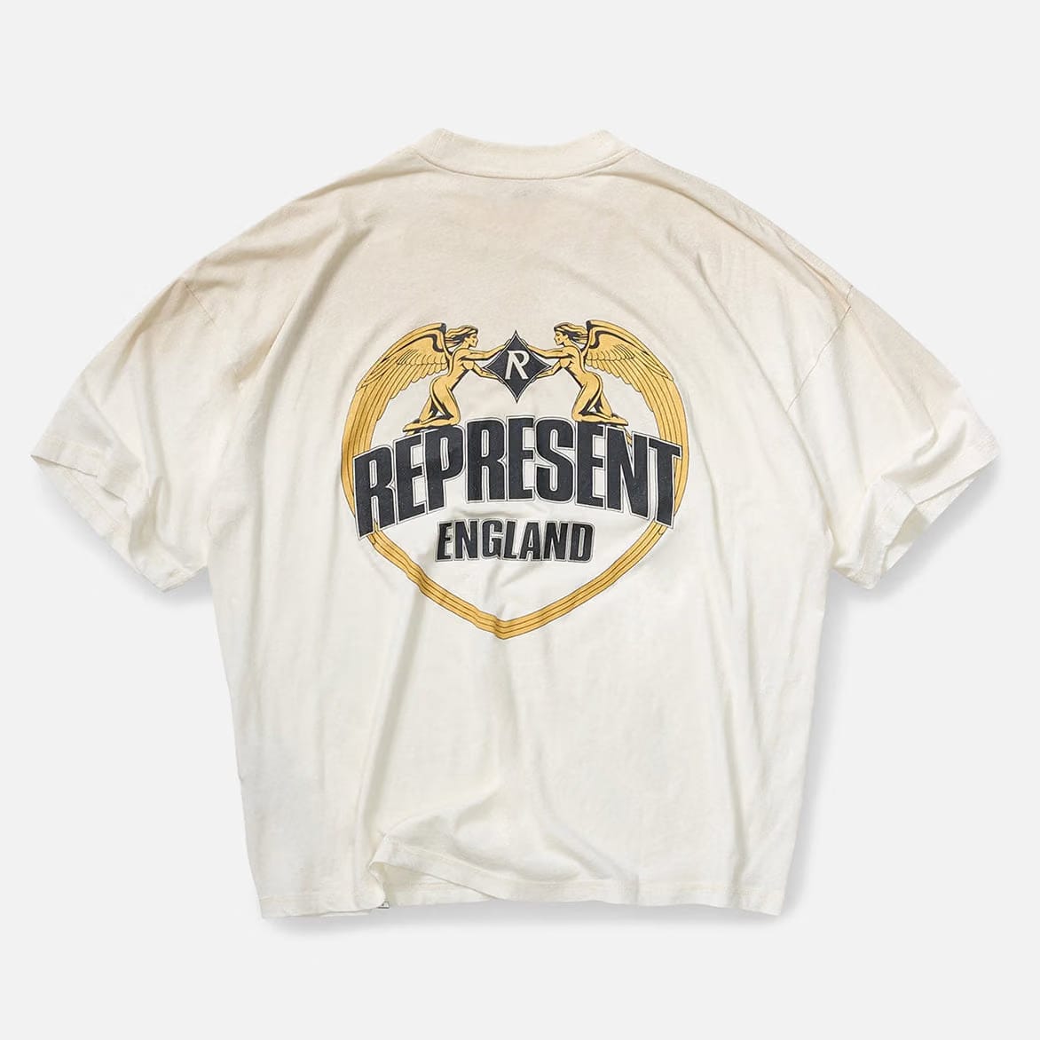 REPRESENT ANGEL BORDER TEE - WASHED ECRU