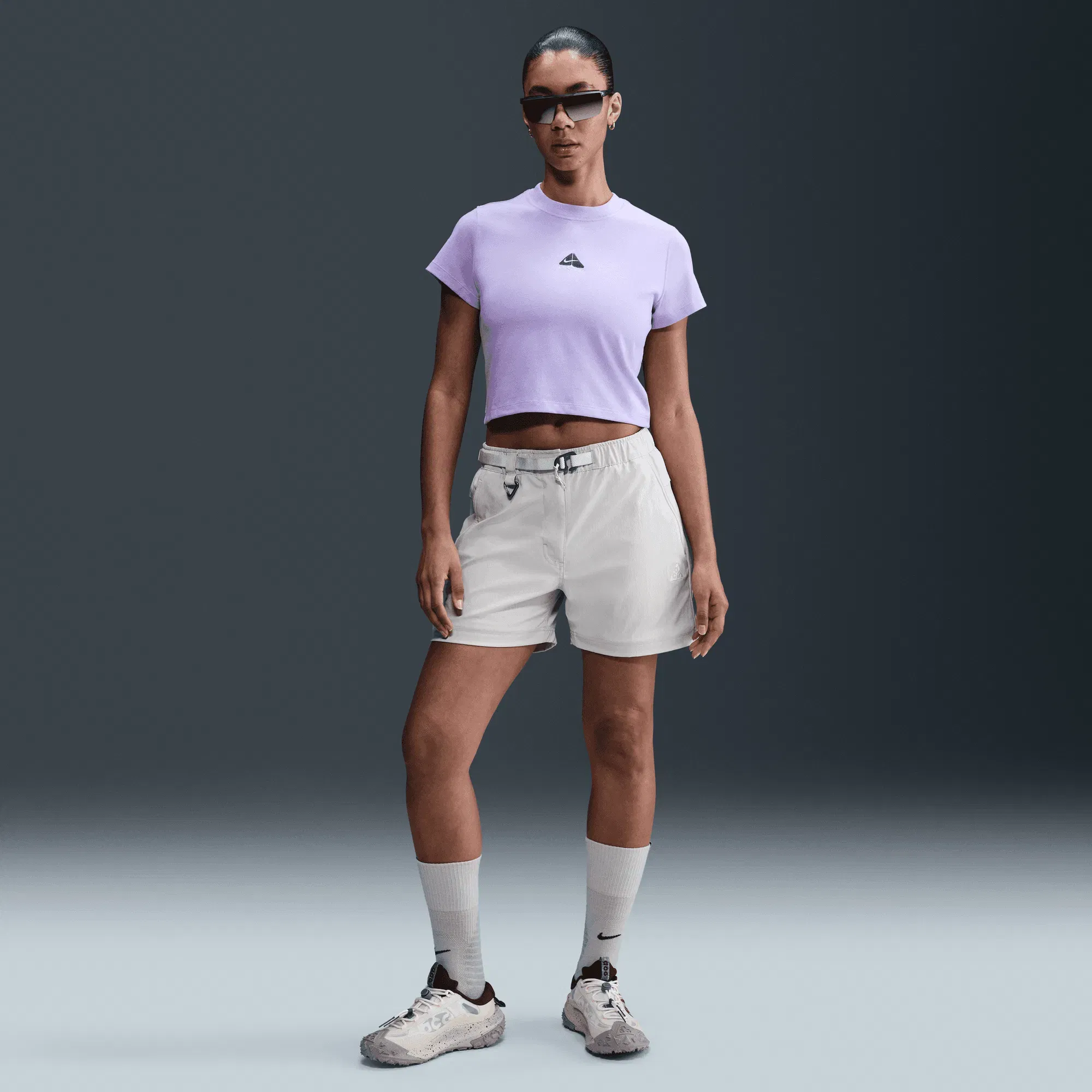 Nike WMNS ACG DRI-FIT CROPPED TEE - HYDRANGEAS / THUNDER BLUE