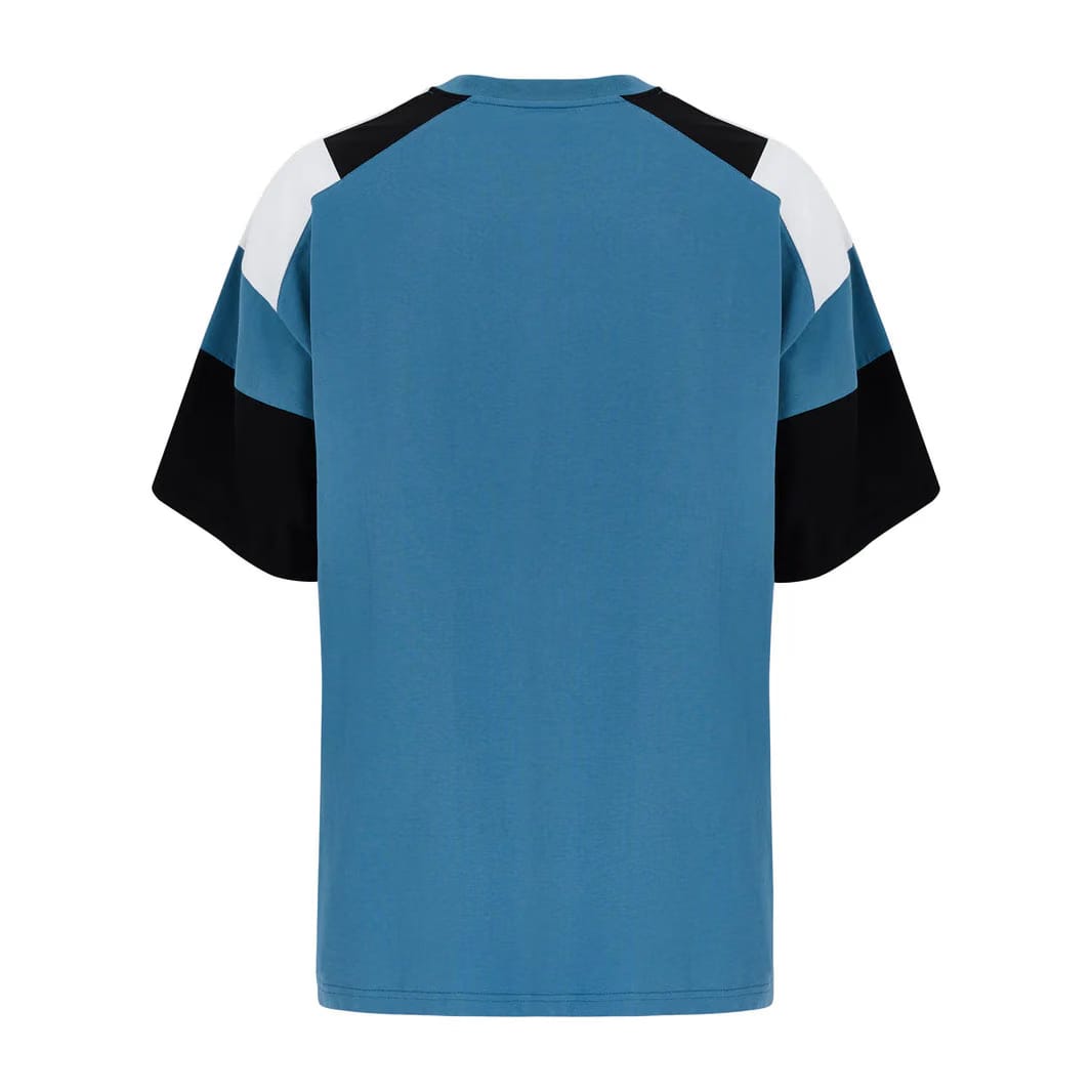 Martine Rose OVERSIZED PANELLED T-SHIRT - BLUE / WHITE / BLACK