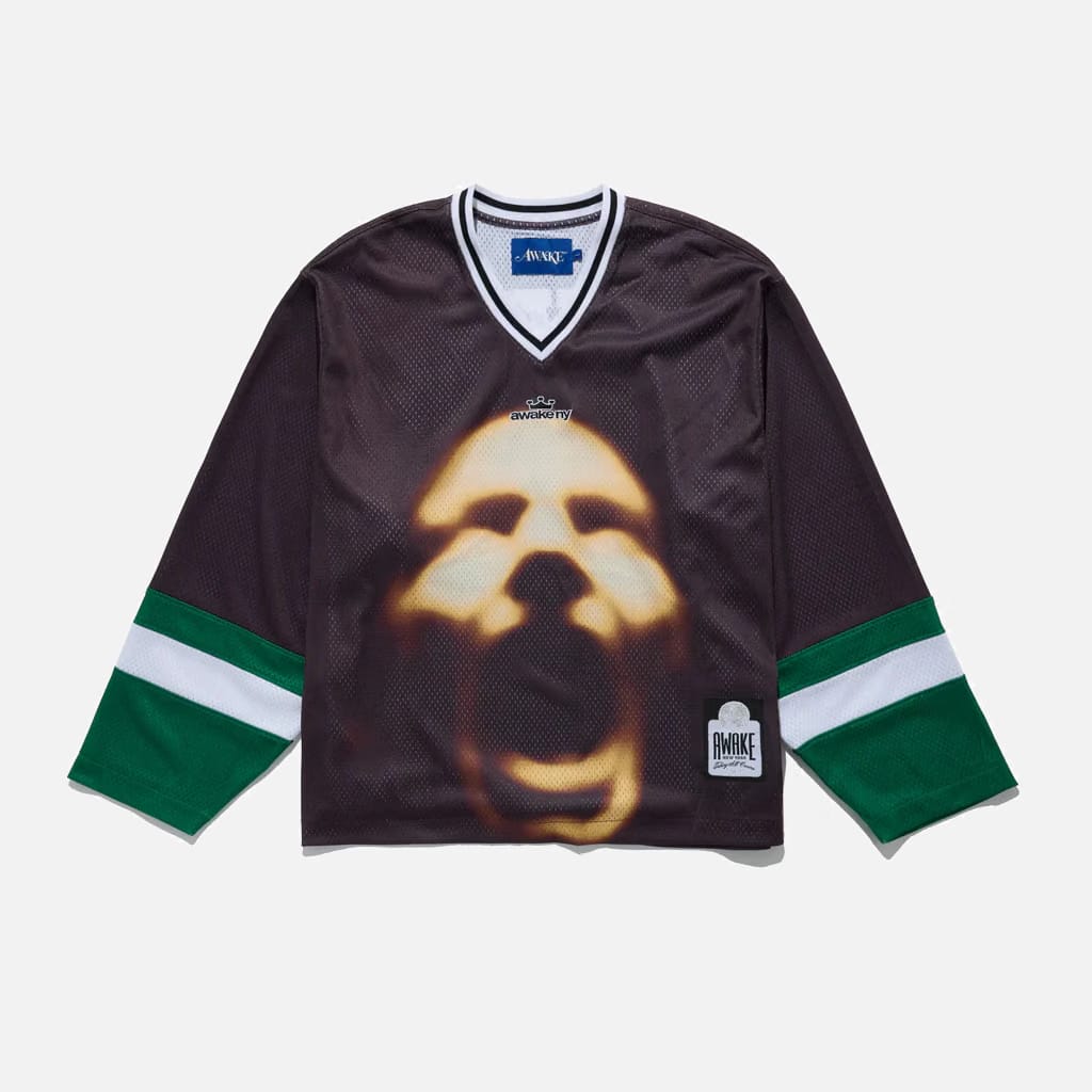 Awake NY CROWN LOGO HOCKEY JERSEY - BROWN