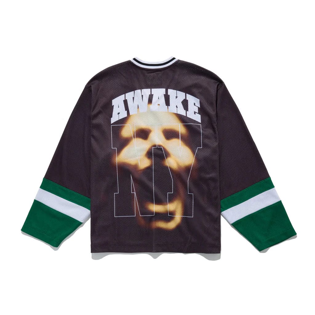 Awake NY CROWN LOGO HOCKEY JERSEY - BROWN