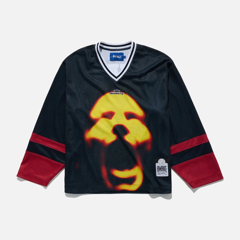Awake NY CROWN LOGO HOCKEY JERSEY - BLACK
