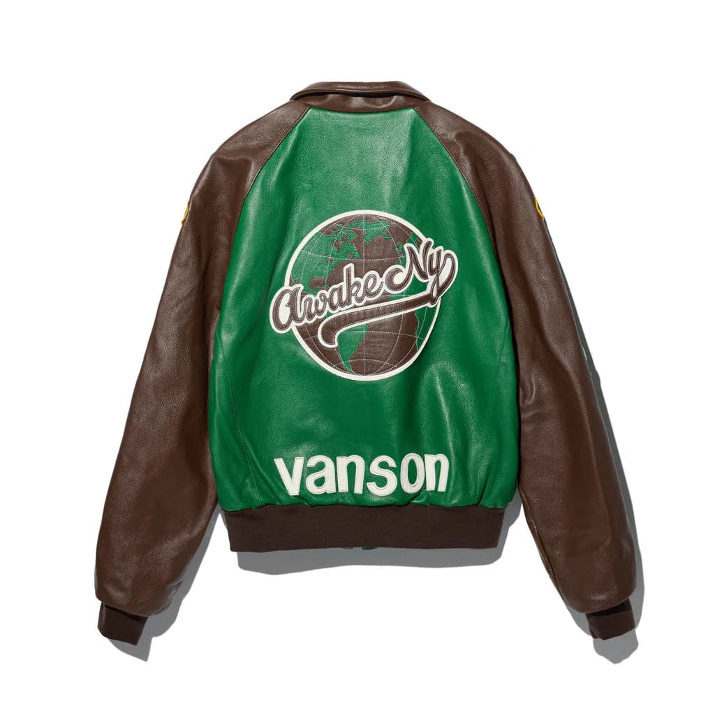 Awake NY VANSON STADIUM TEAM JACKET - BROWN